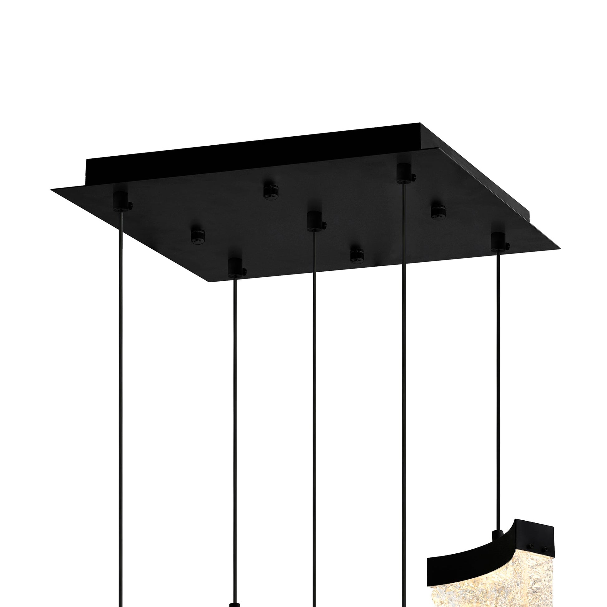 Lava Integrated LED 12in Black Mini Pendant with Handcrafted Glass - CWI Lighting