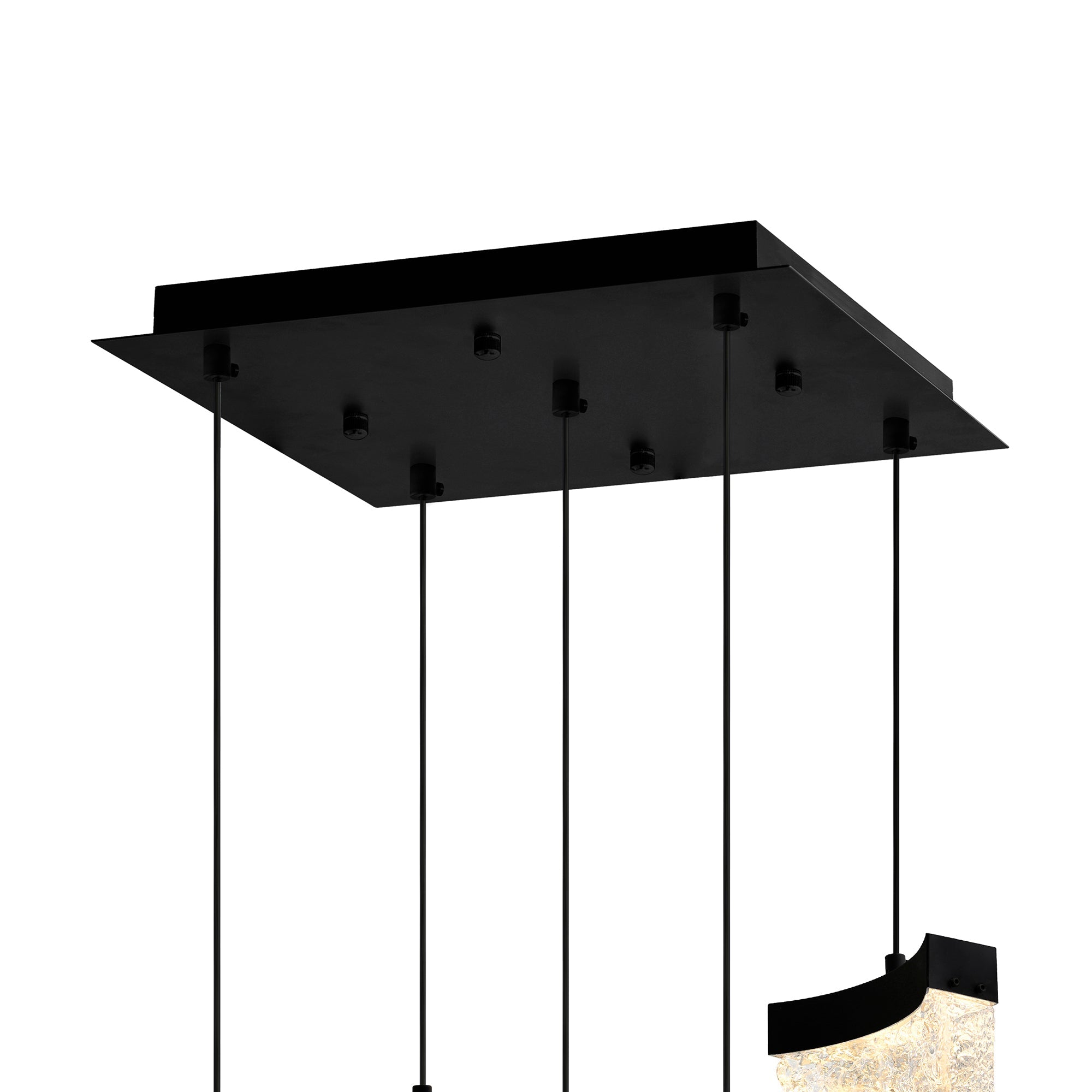 Lava Integrated LED 12in Black Mini Pendant with Handcrafted Glass - CWI Lighting