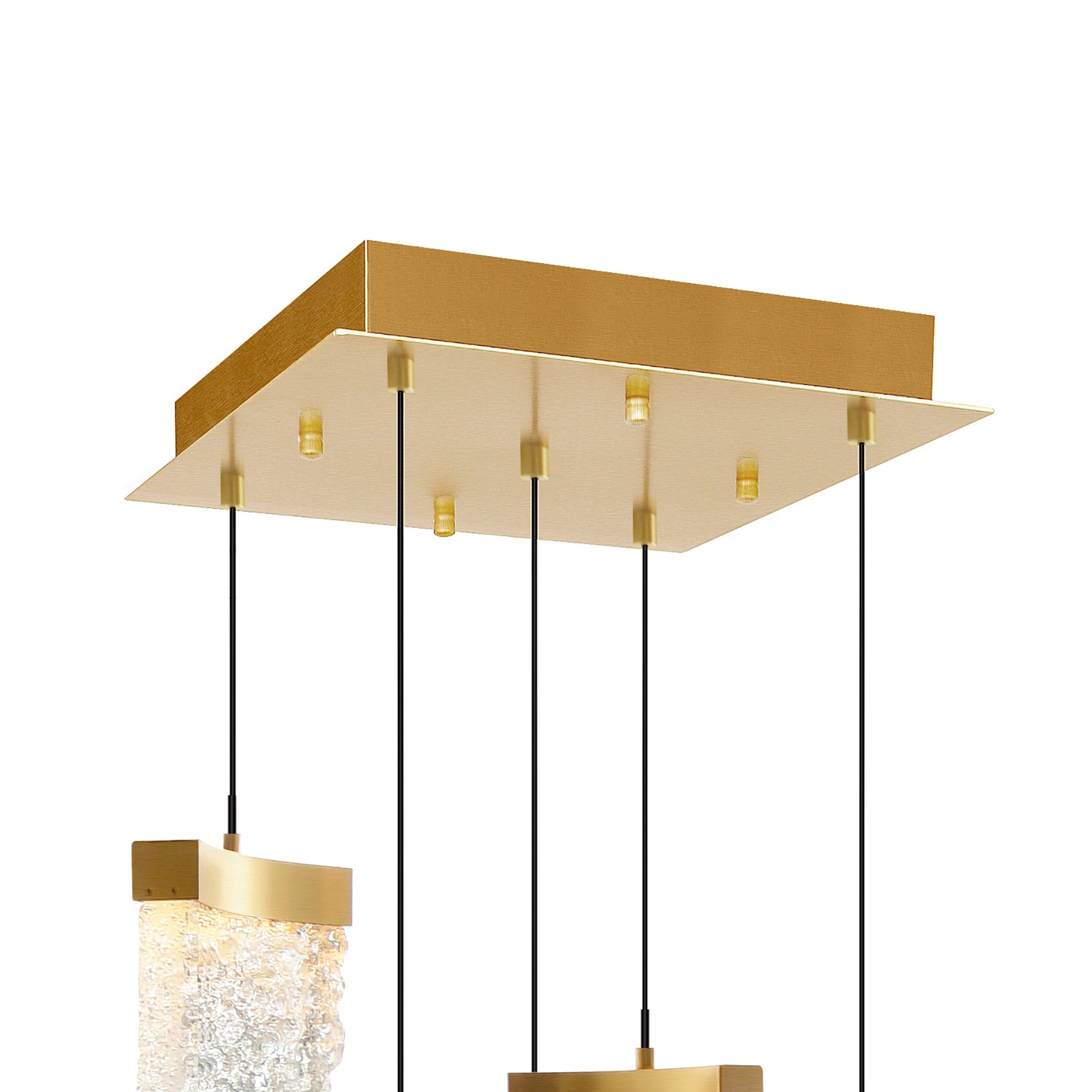 Lava Integrated LED 12in Brass Mini Pendant with Handcrafted Glass - CWI Lighting