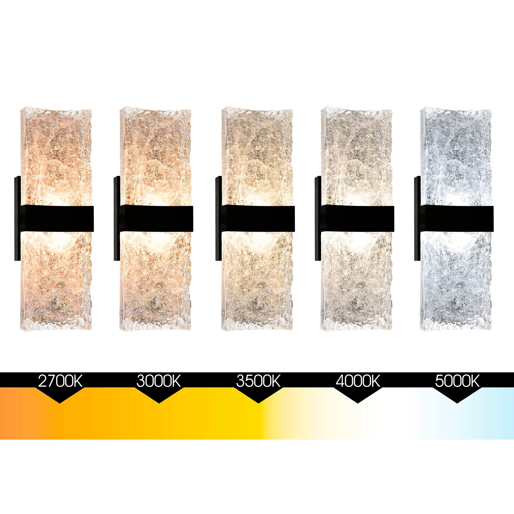 Lava Integrated LED 20in Black Wall Light with Handcrafted Glass - CWI Lighting