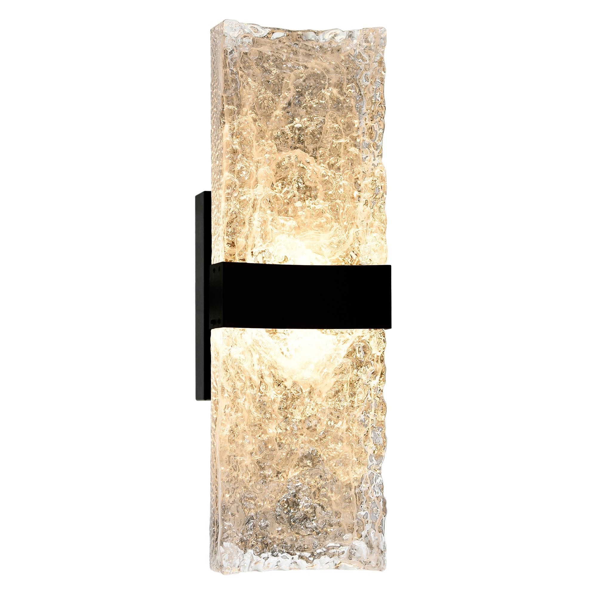 Lava Integrated LED 20in Black Wall Light with Handcrafted Glass - CWI Lighting