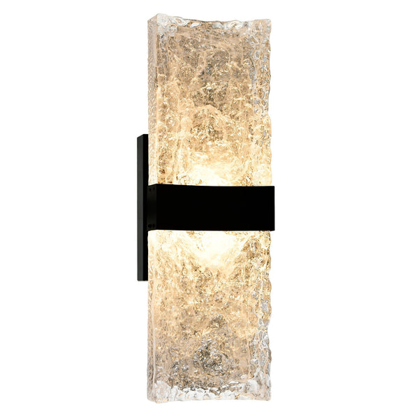 Lava Integrated LED 20in Black Wall Light with Handcrafted Glass - CWI Lighting