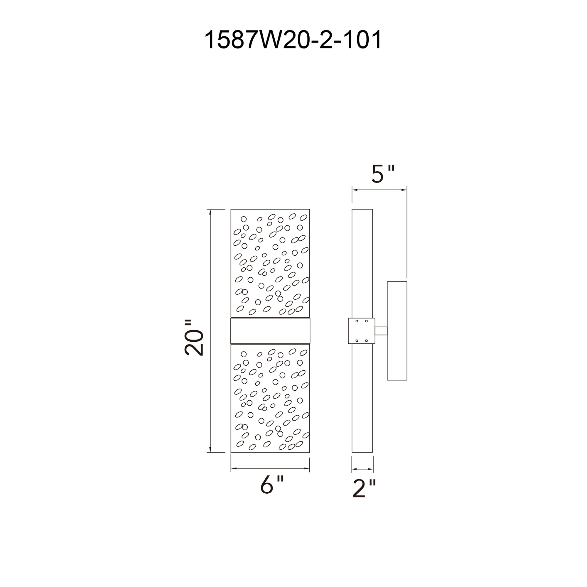 Lava Integrated LED 20in Black Wall Light with Handcrafted Glass - CWI Lighting