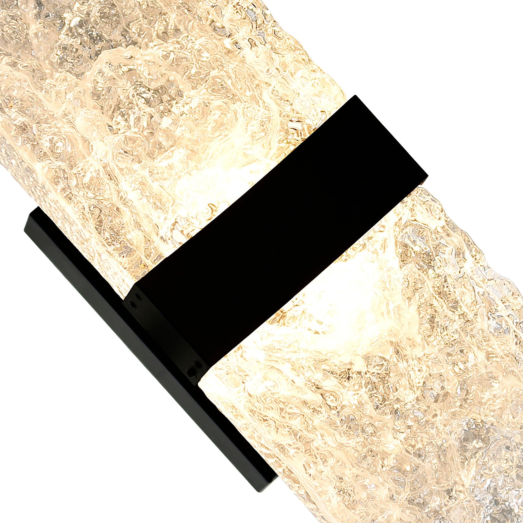 Lava Integrated LED 20in Black Wall Light with Handcrafted Glass - CWI Lighting