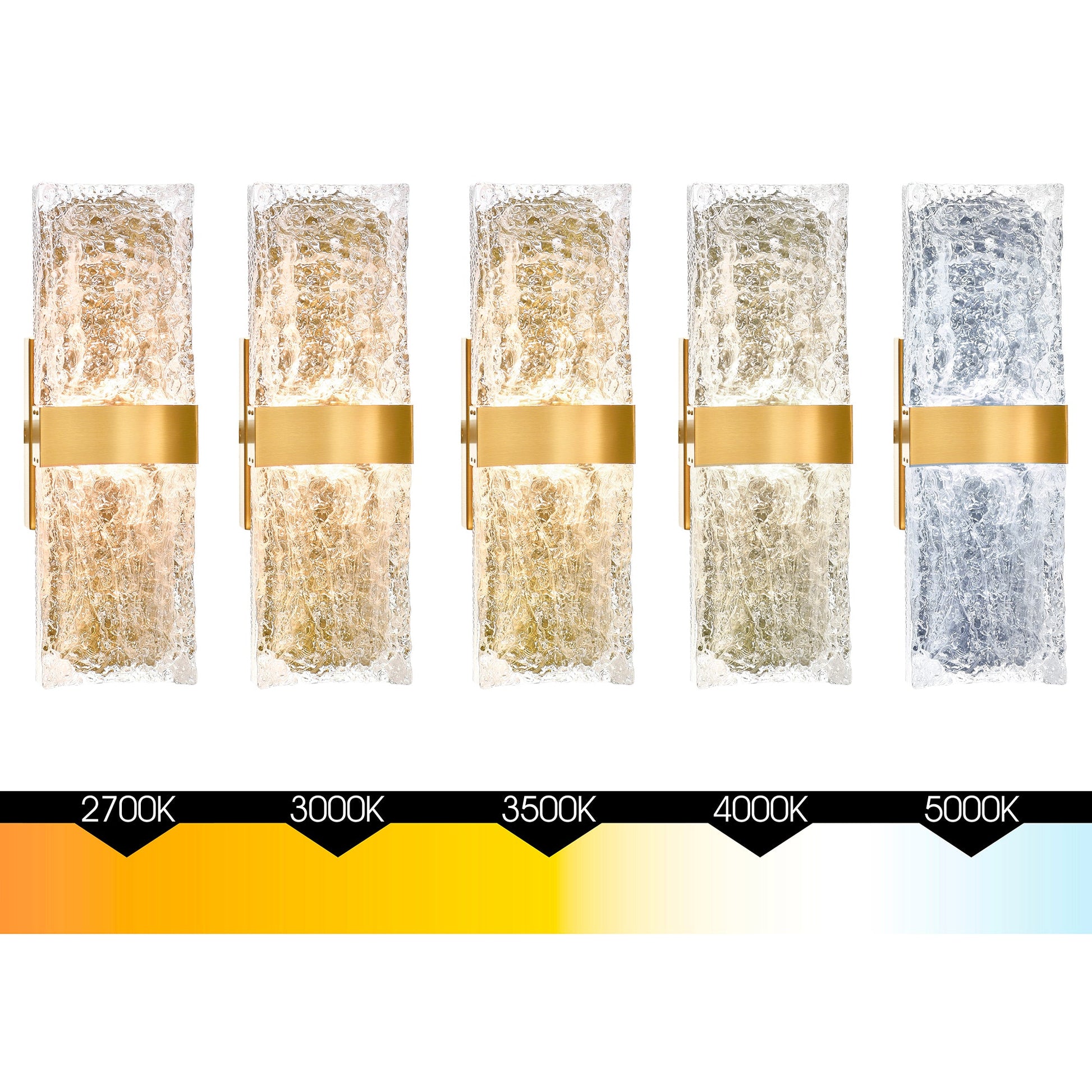 Lava Integrated LED 20in Brass Wall Light with Handcrafted Glass - CWI Lighting