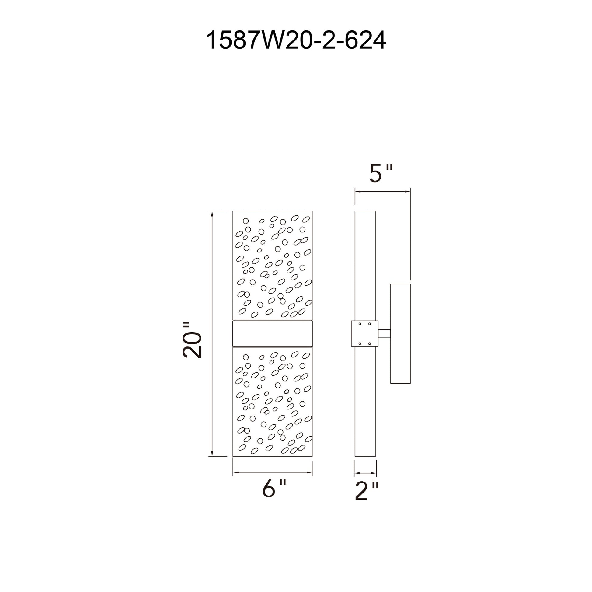 Lava Integrated LED 20in Brass Wall Light with Handcrafted Glass - CWI Lighting