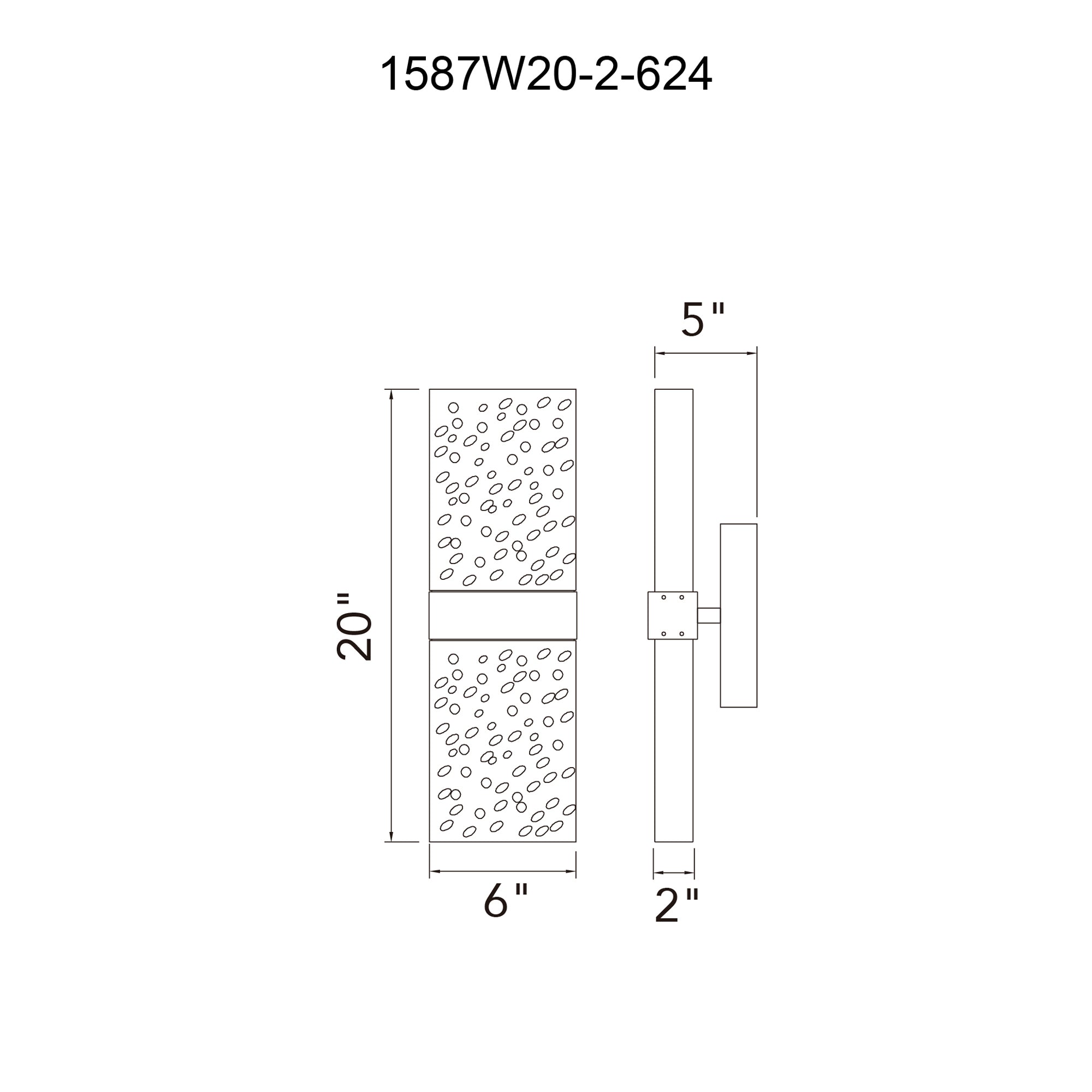 Lava Integrated LED 20in Brass Wall Light with Handcrafted Glass - CWI Lighting
