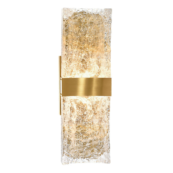 Lava Integrated LED 20in Brass Wall Light with Handcrafted Glass - CWI Lighting