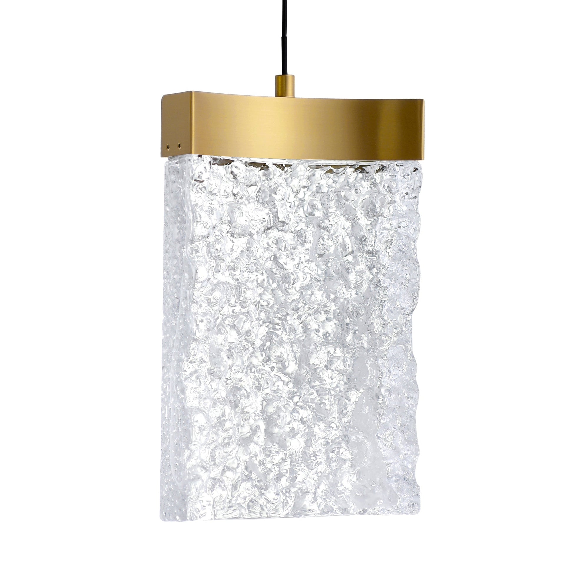 Lava Integrated LED 24in Brass Chandelier with Handcrafted Glass - CWI Lighting