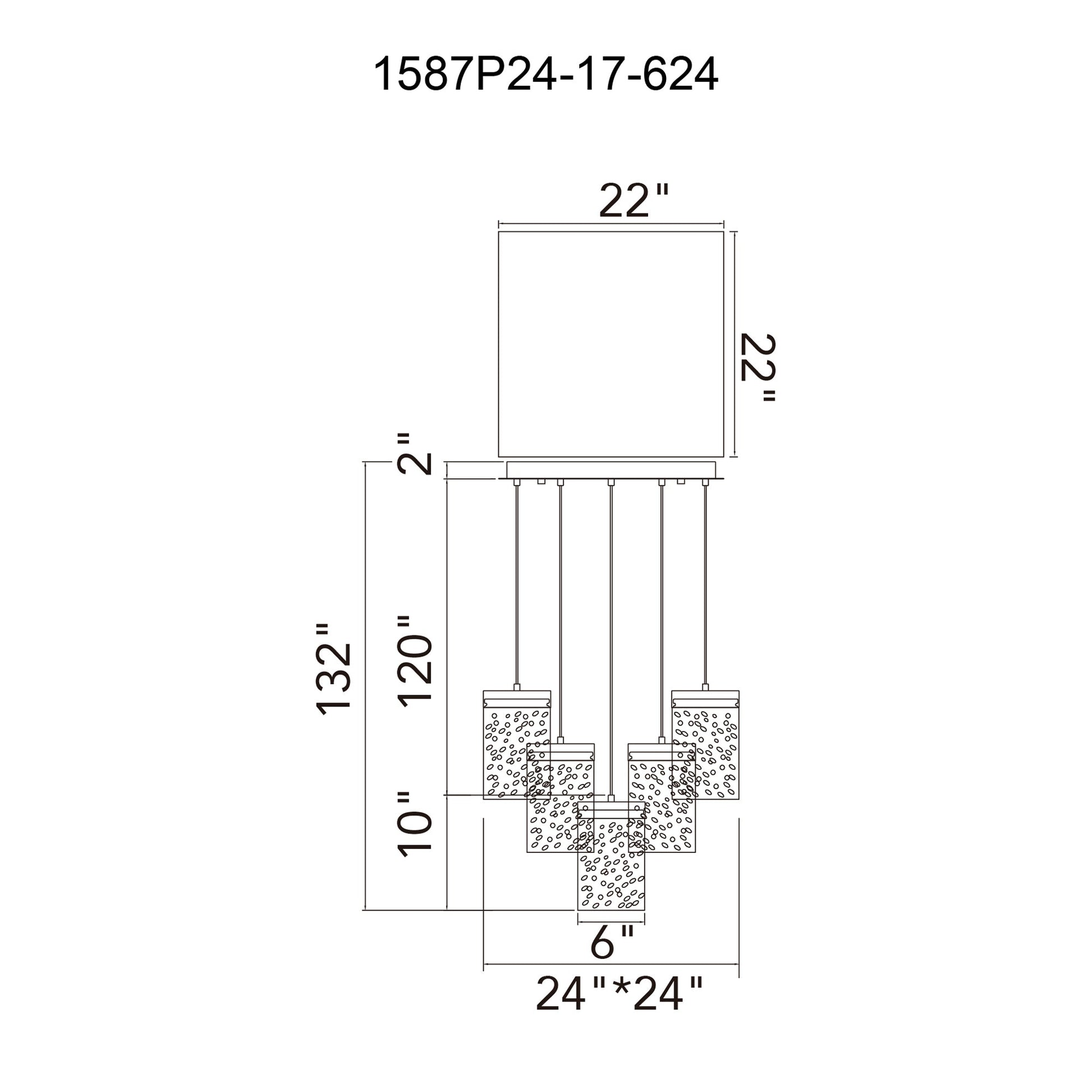 Lava Integrated LED 24in Brass Chandelier with Handcrafted Glass - CWI Lighting