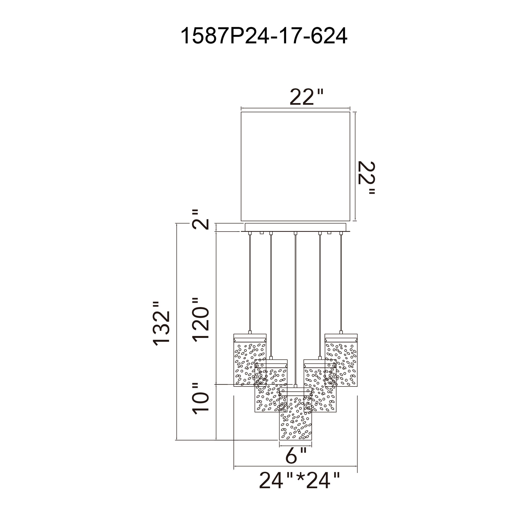 Lava Integrated LED 24in Brass Chandelier with Handcrafted Glass - CWI Lighting