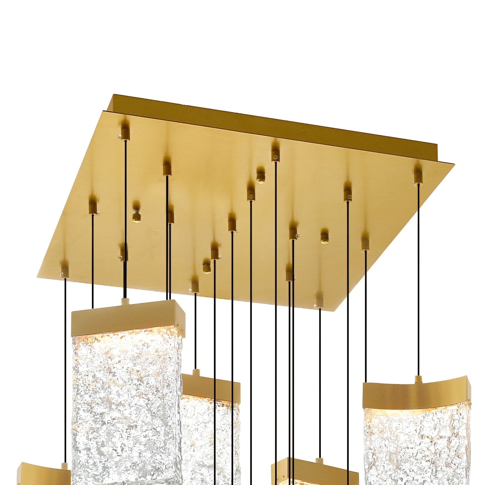 Lava Integrated LED 24in Brass Chandelier with Handcrafted Glass - CWI Lighting