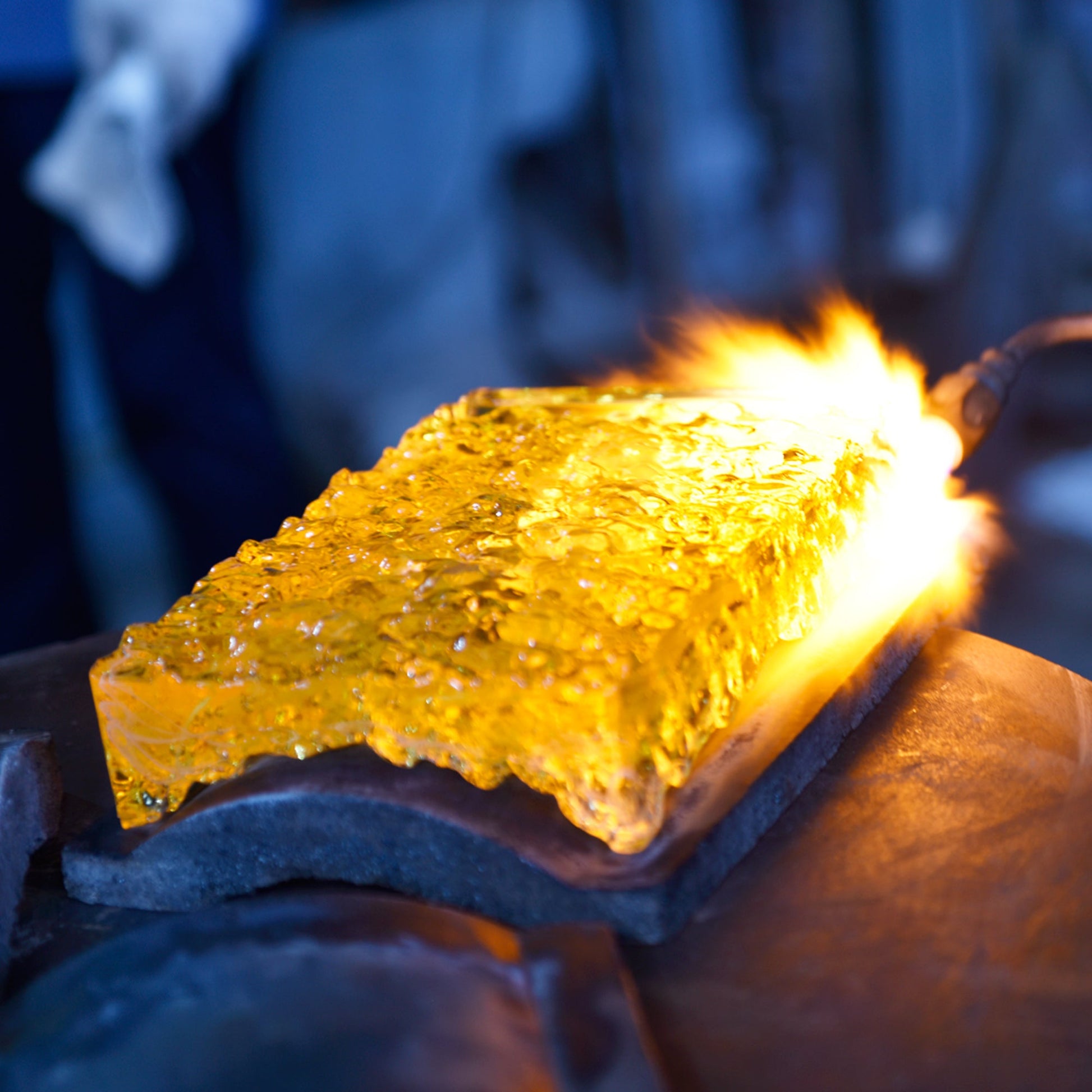 Lava Integrated LED 36in Brass Chandelier with Handcrafted Glass - CWI Lighting