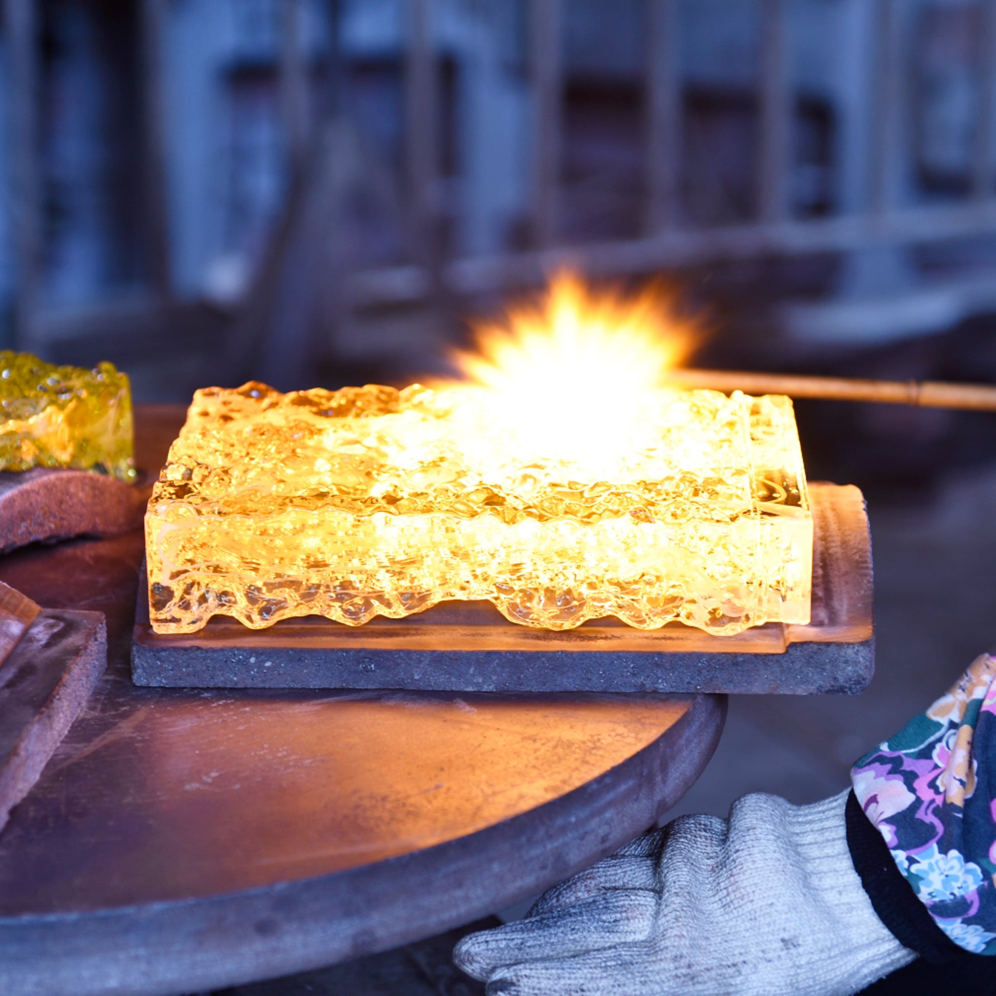 Lava Integrated LED 36in Brass Chandelier with Handcrafted Glass - CWI Lighting