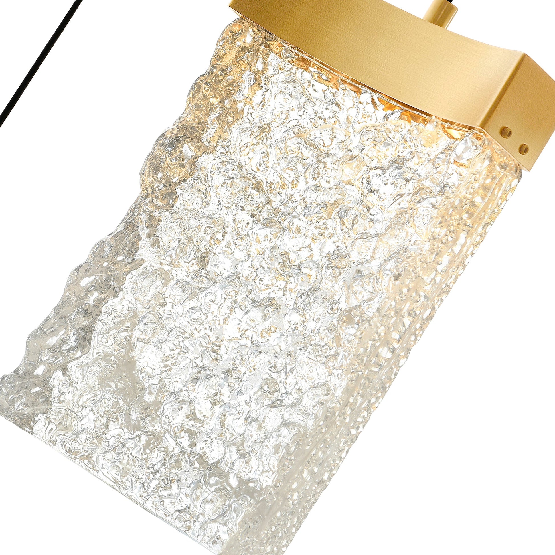 Lava Integrated LED 36in Brass Chandelier with Handcrafted Glass - CWI Lighting