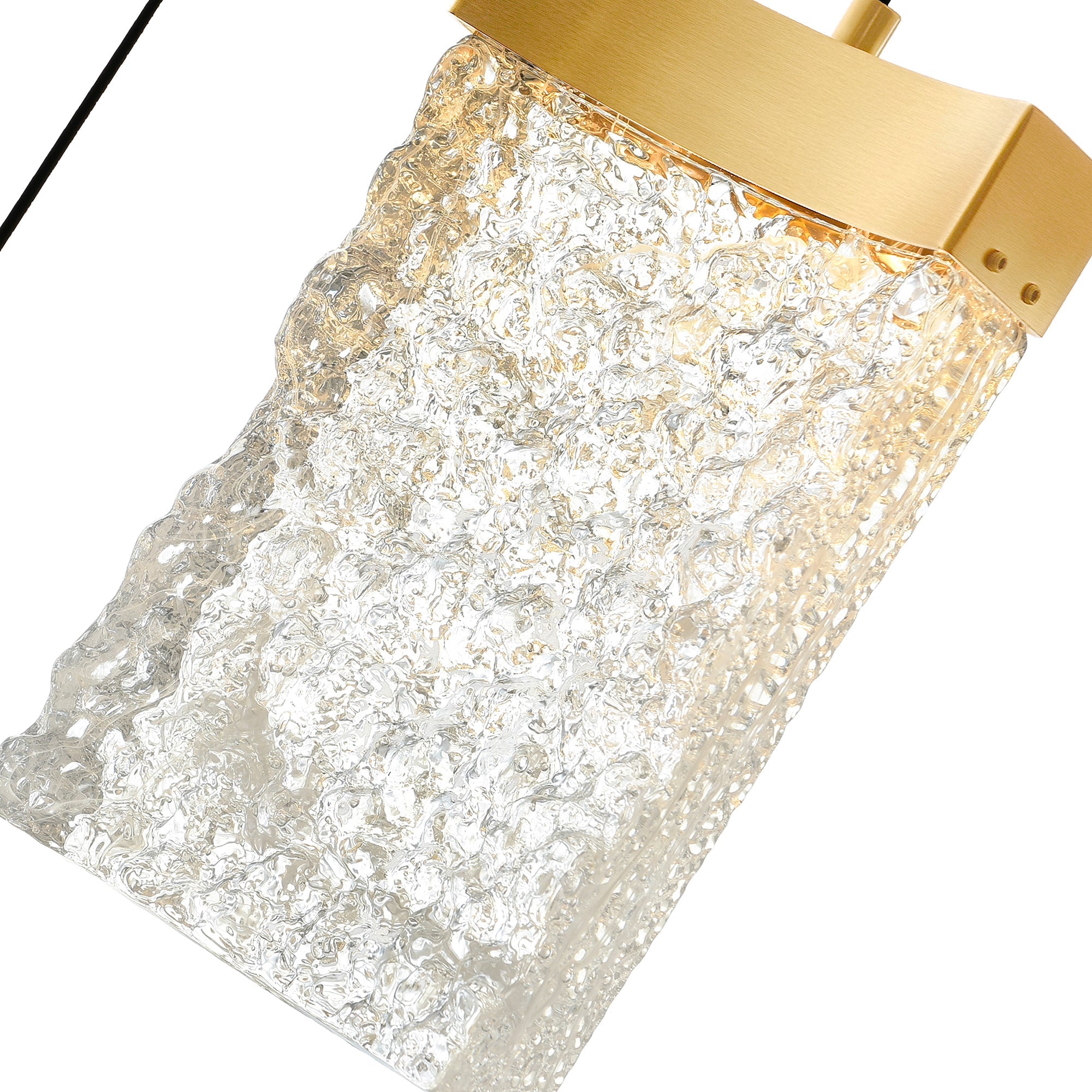 Lava Integrated LED 36in Brass Chandelier with Handcrafted Glass - CWI Lighting