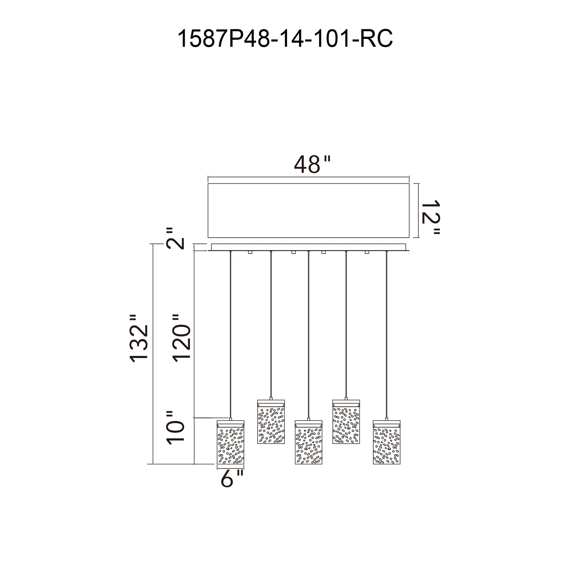 Lava Integrated LED 48in Black Chandelier with Handcrafted Glass - CWI Lighting