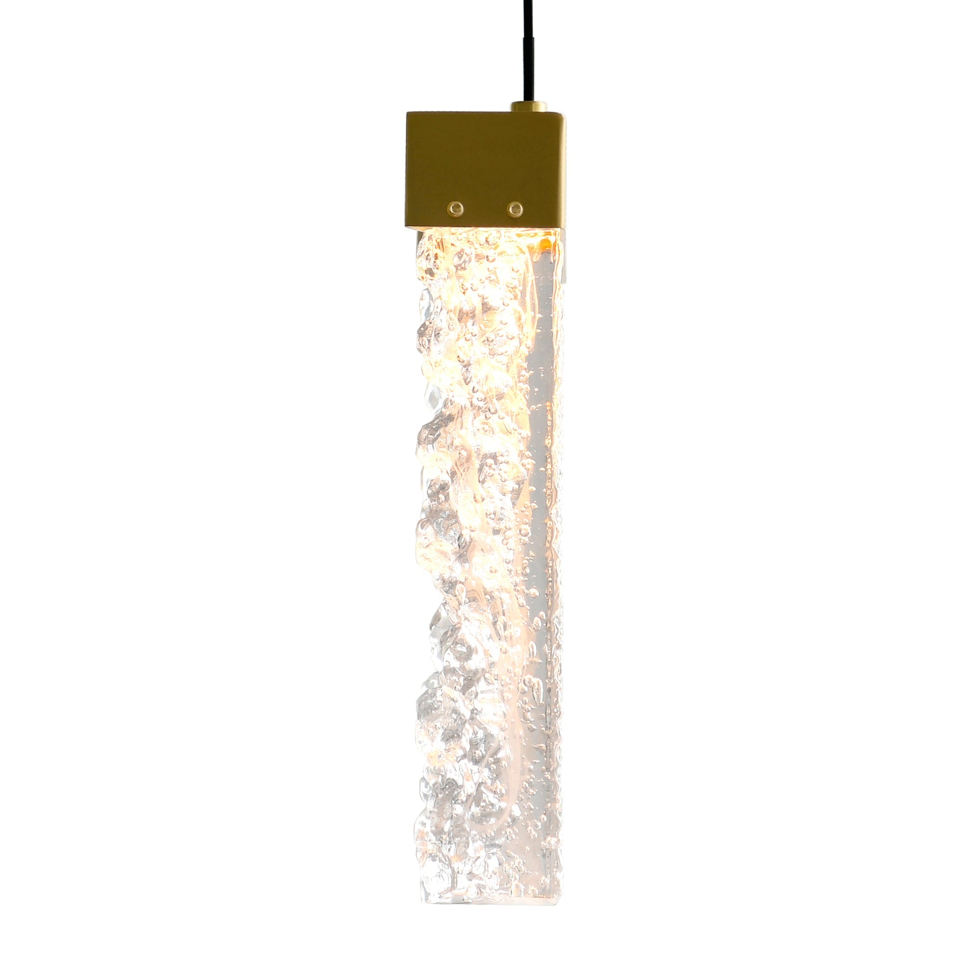 Lava Integrated LED 48in Brass Chandelier with Handcrafted Glass - CWI Lighting