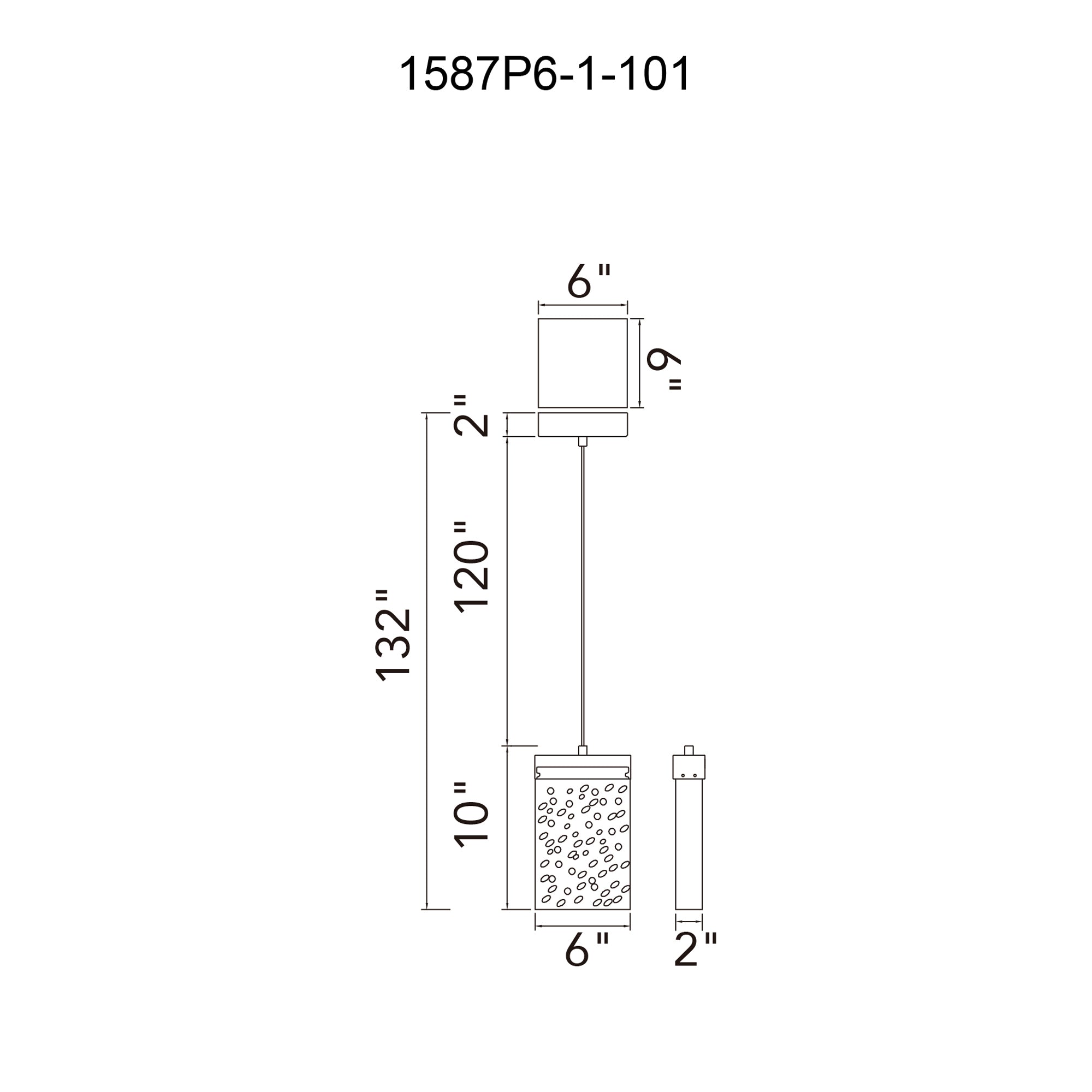 Lava Integrated LED 6in Black Mini Pendant with Handcrafted Glass - CWI Lighting