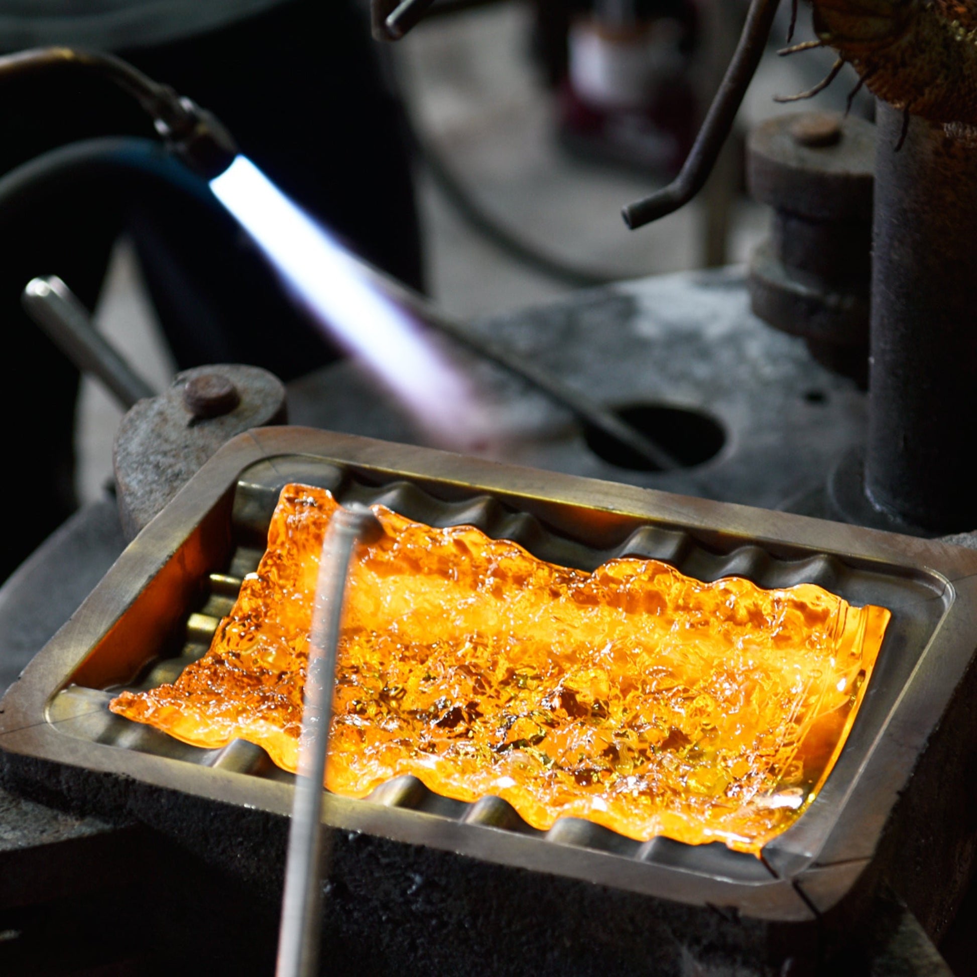 Lava Integrated LED 6in Black Mini Pendant with Handcrafted Glass - CWI Lighting