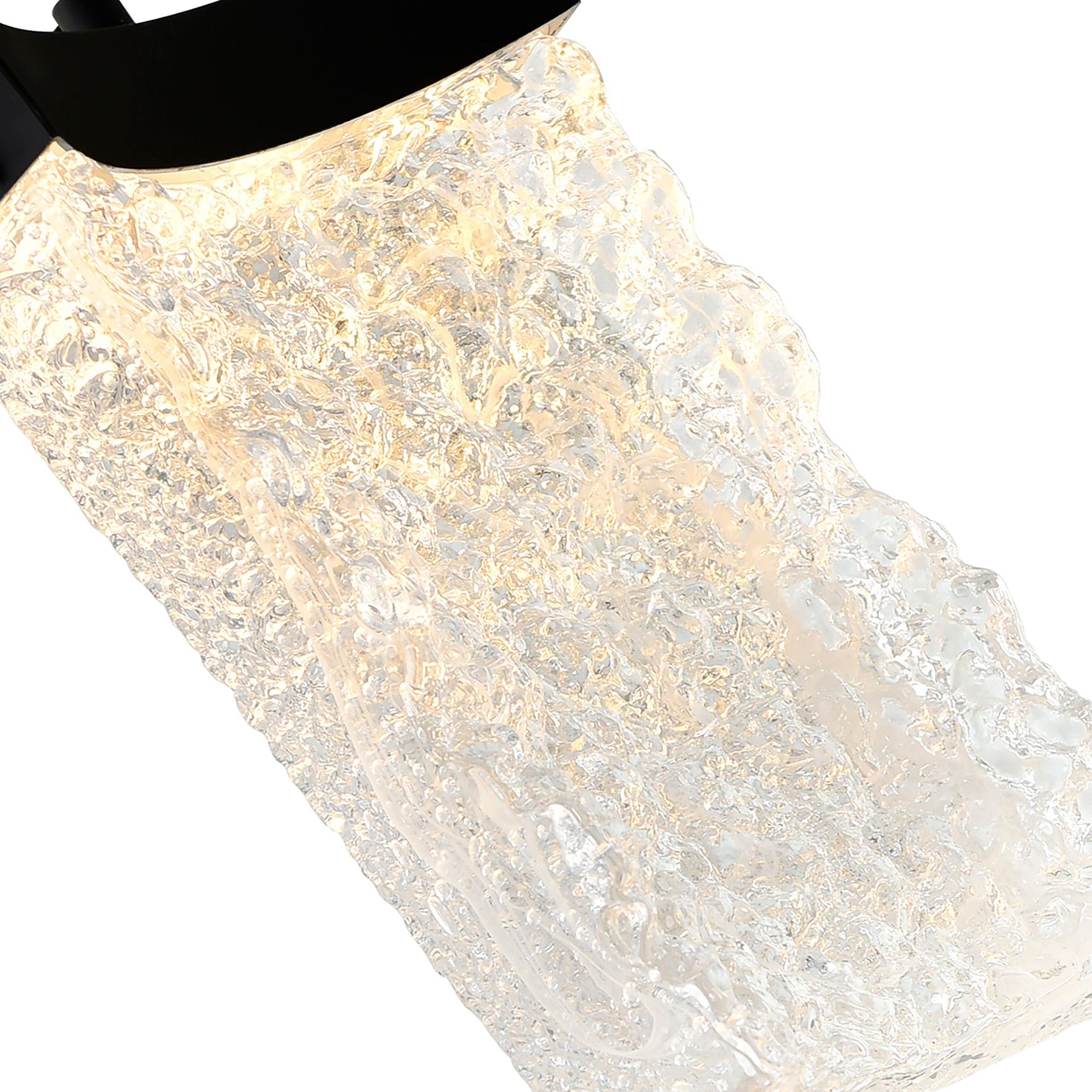 Lava Integrated LED 6in Black Mini Pendant with Handcrafted Glass - CWI Lighting