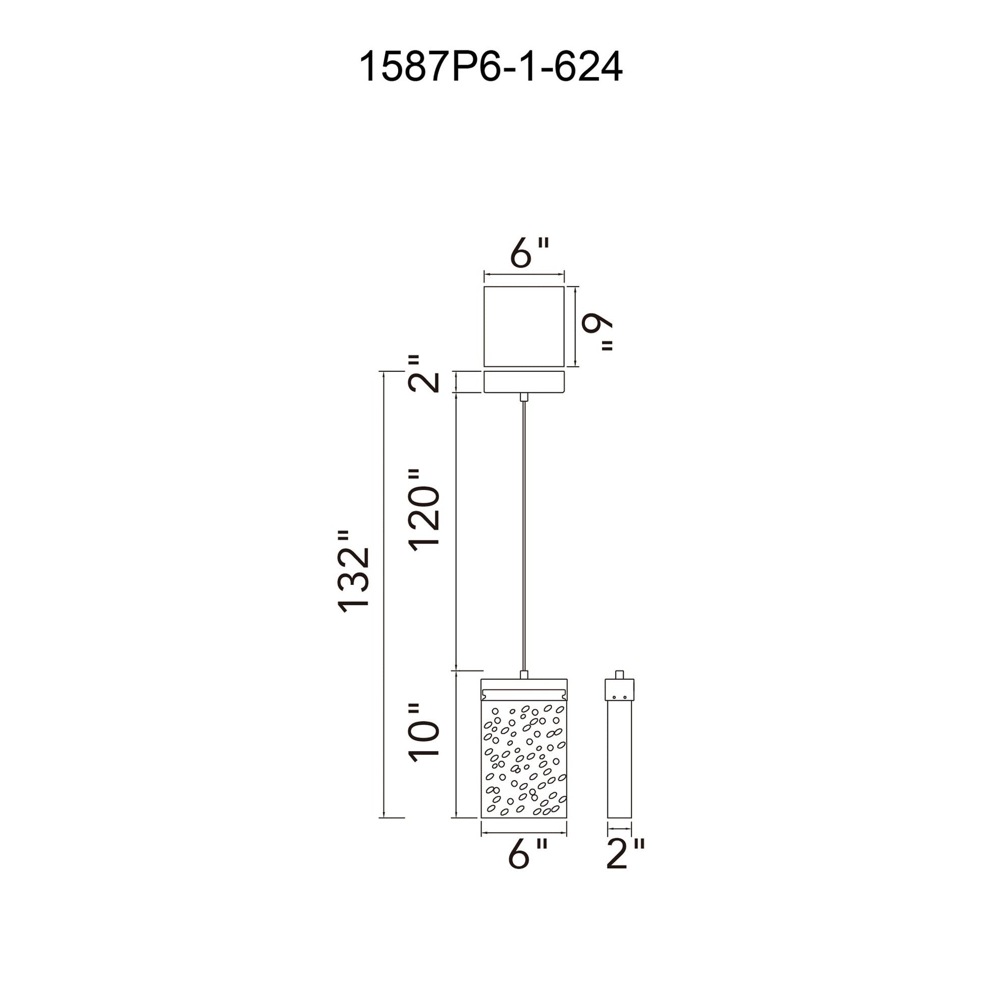 Lava Integrated LED 6in Brass Mini Pendant with Handcrafted Glass - CWI Lighting