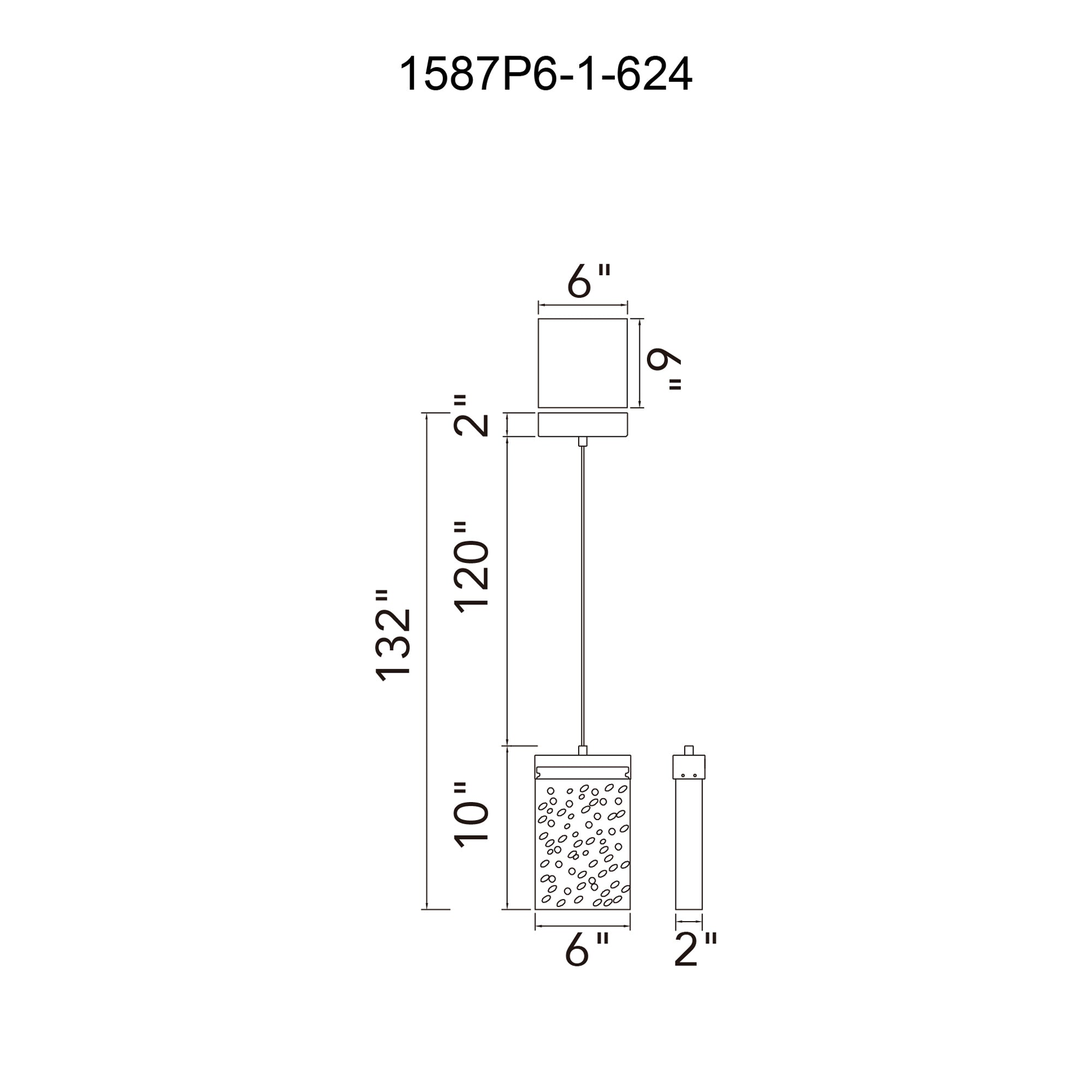 Lava Integrated LED 6in Brass Mini Pendant with Handcrafted Glass - CWI Lighting