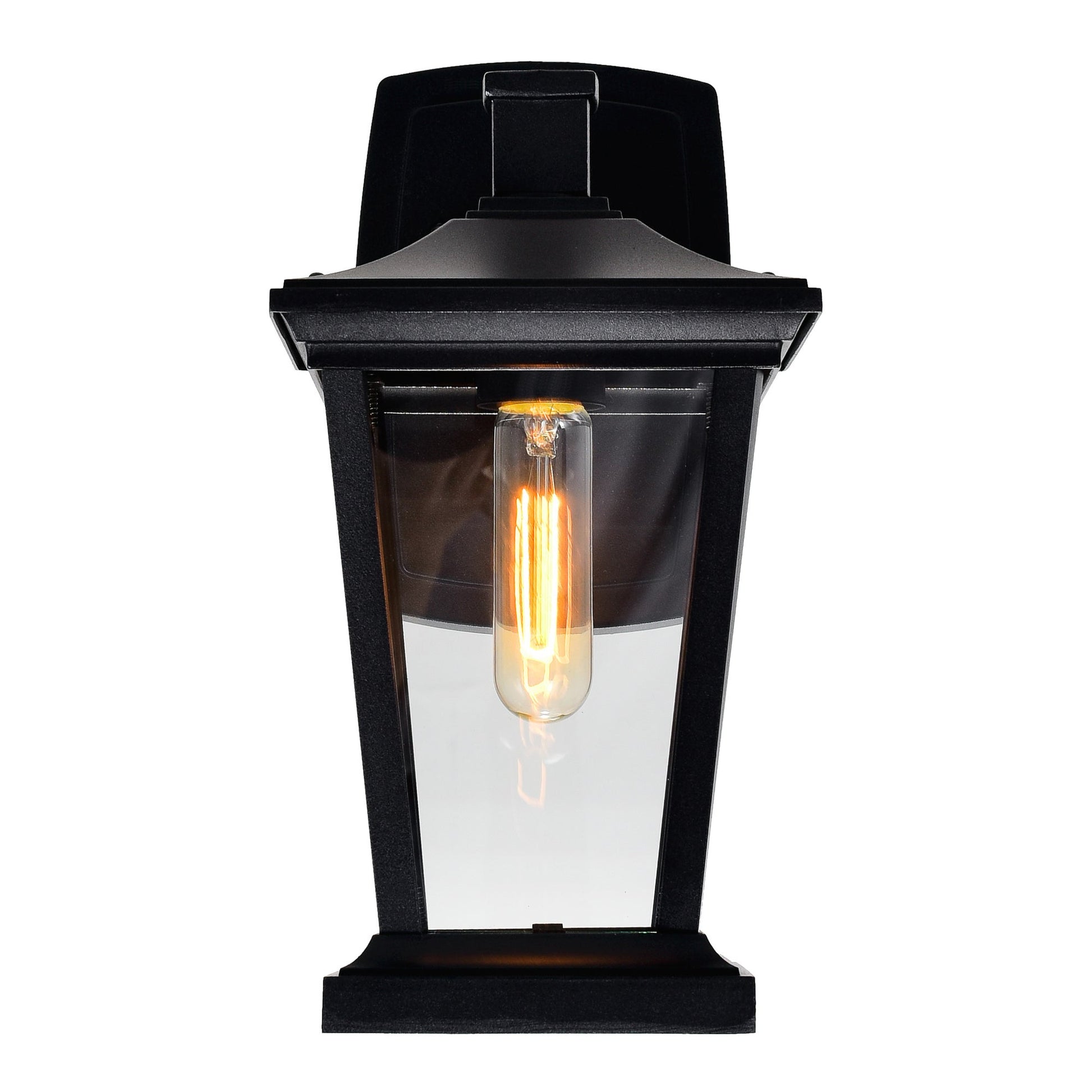 Leawood 1 Light 7in Black Outdoor Wall Light - CWI Lighting
