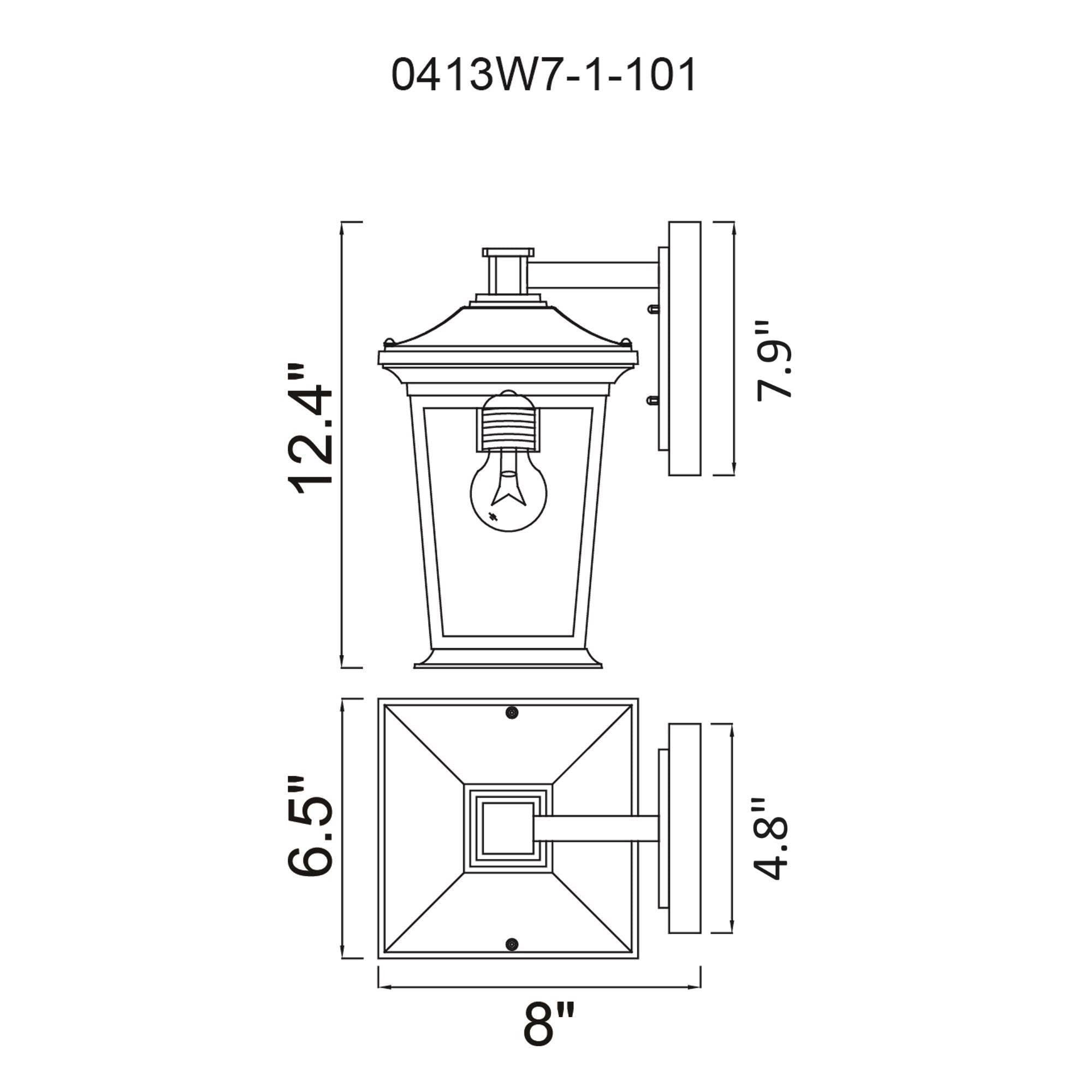Leawood 1 Light 7in Black Outdoor Wall Light - CWI Lighting