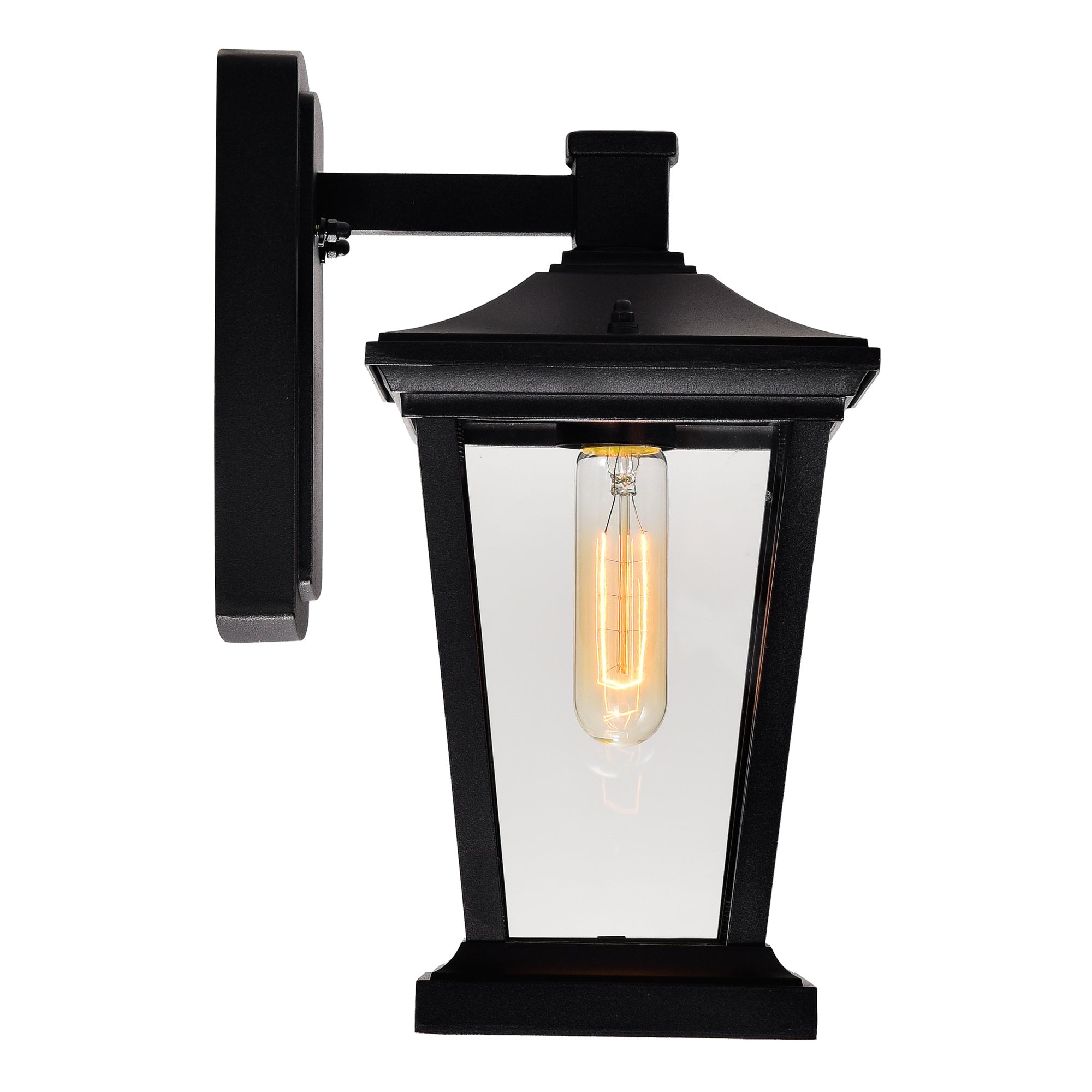 Leawood 1 Light 7in Black Outdoor Wall Light - CWI Lighting