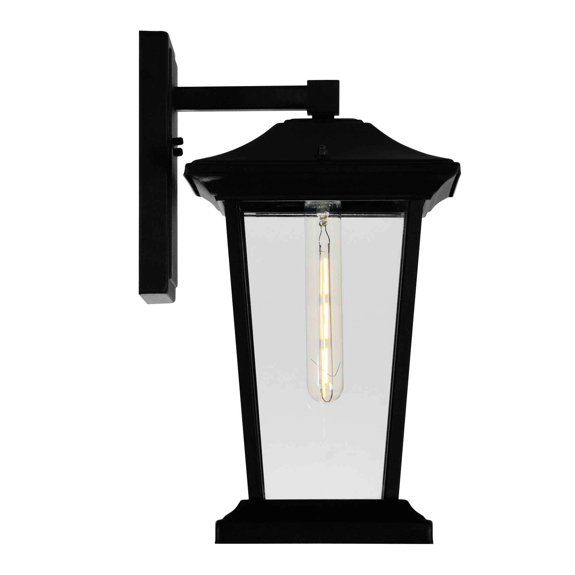 Leawood 1 Light 8in Black Outdoor Wall Light - CWI Lighting