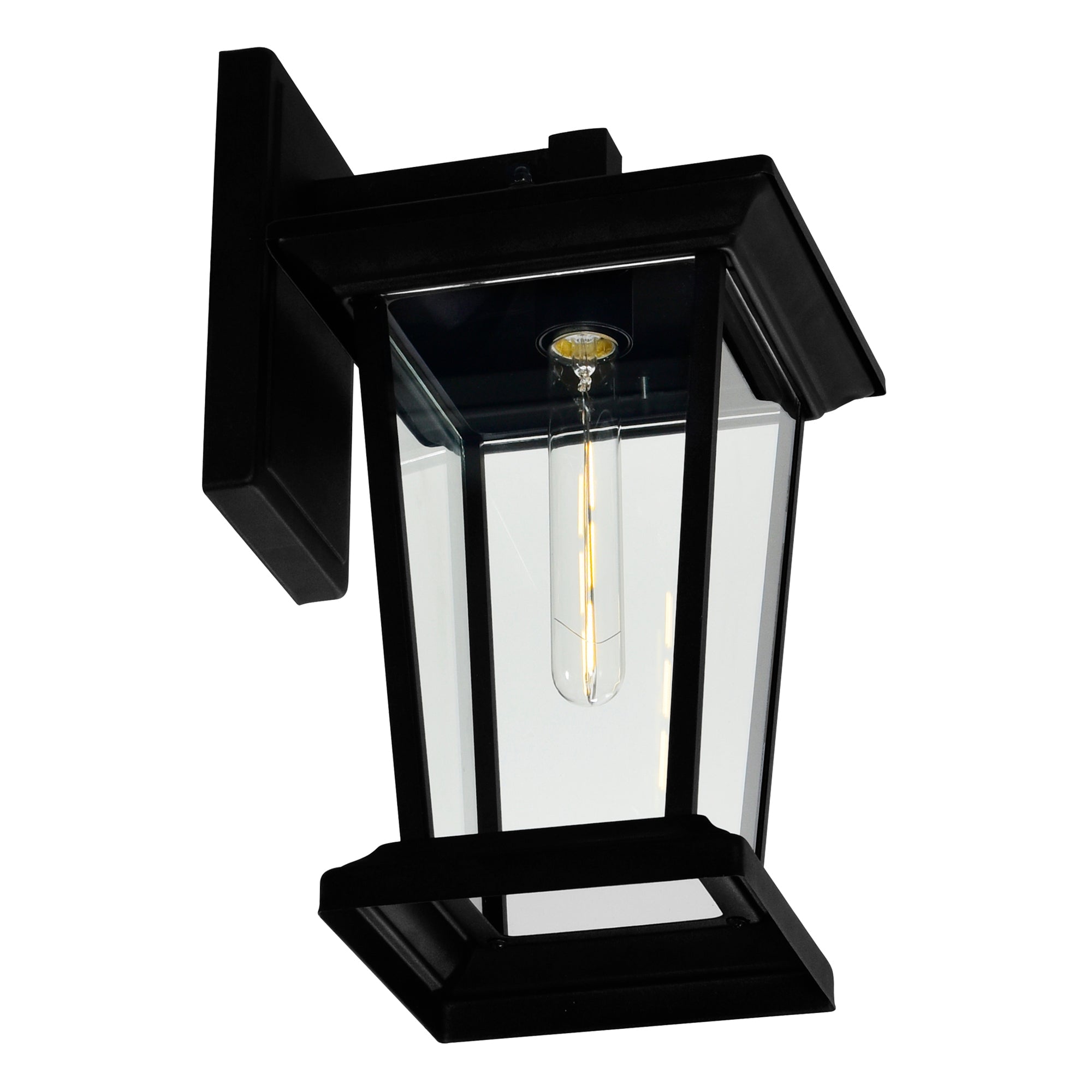 Leawood 1 Light 8in Black Outdoor Wall Light - CWI Lighting