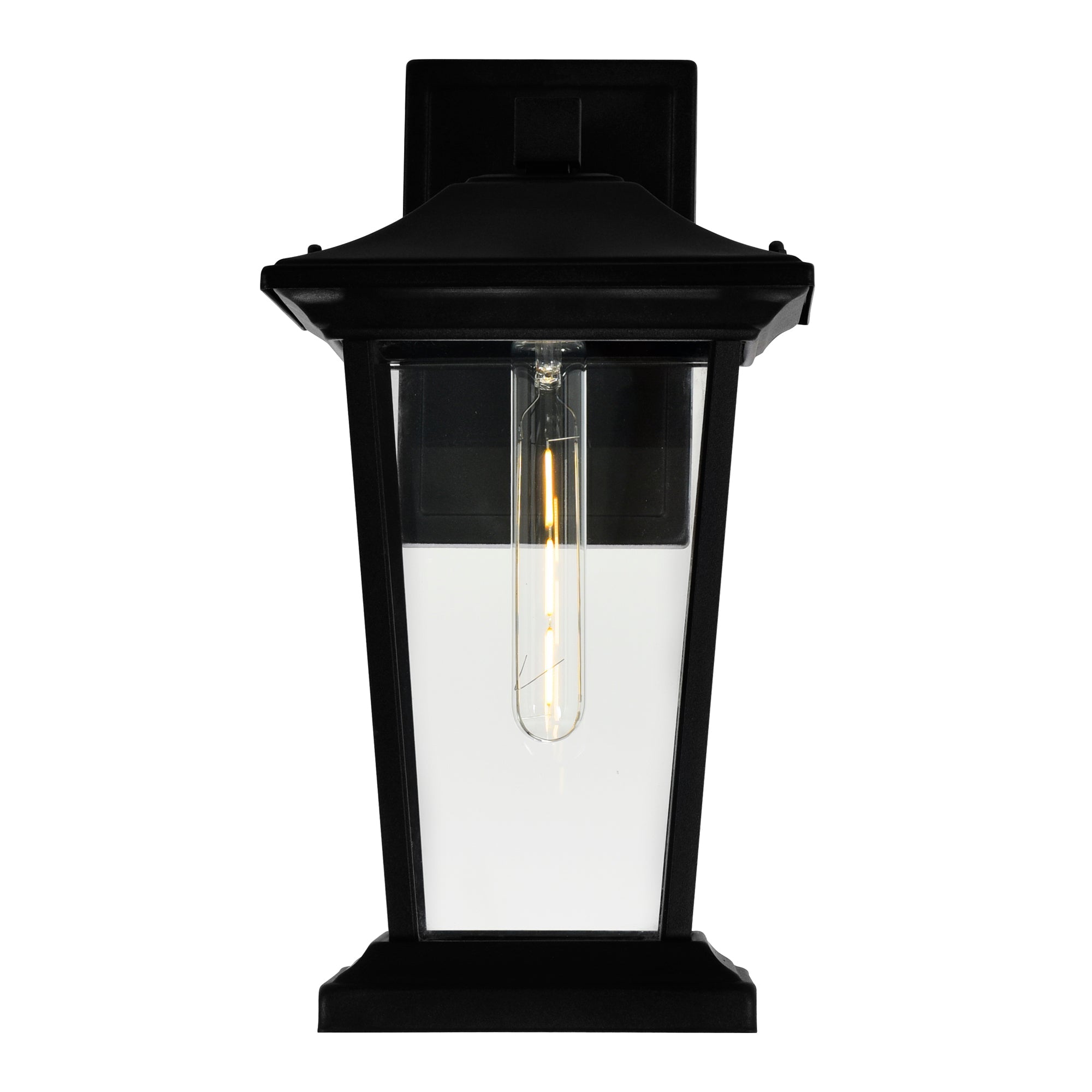 Leawood 1 Light 8in Black Outdoor Wall Light - CWI Lighting
