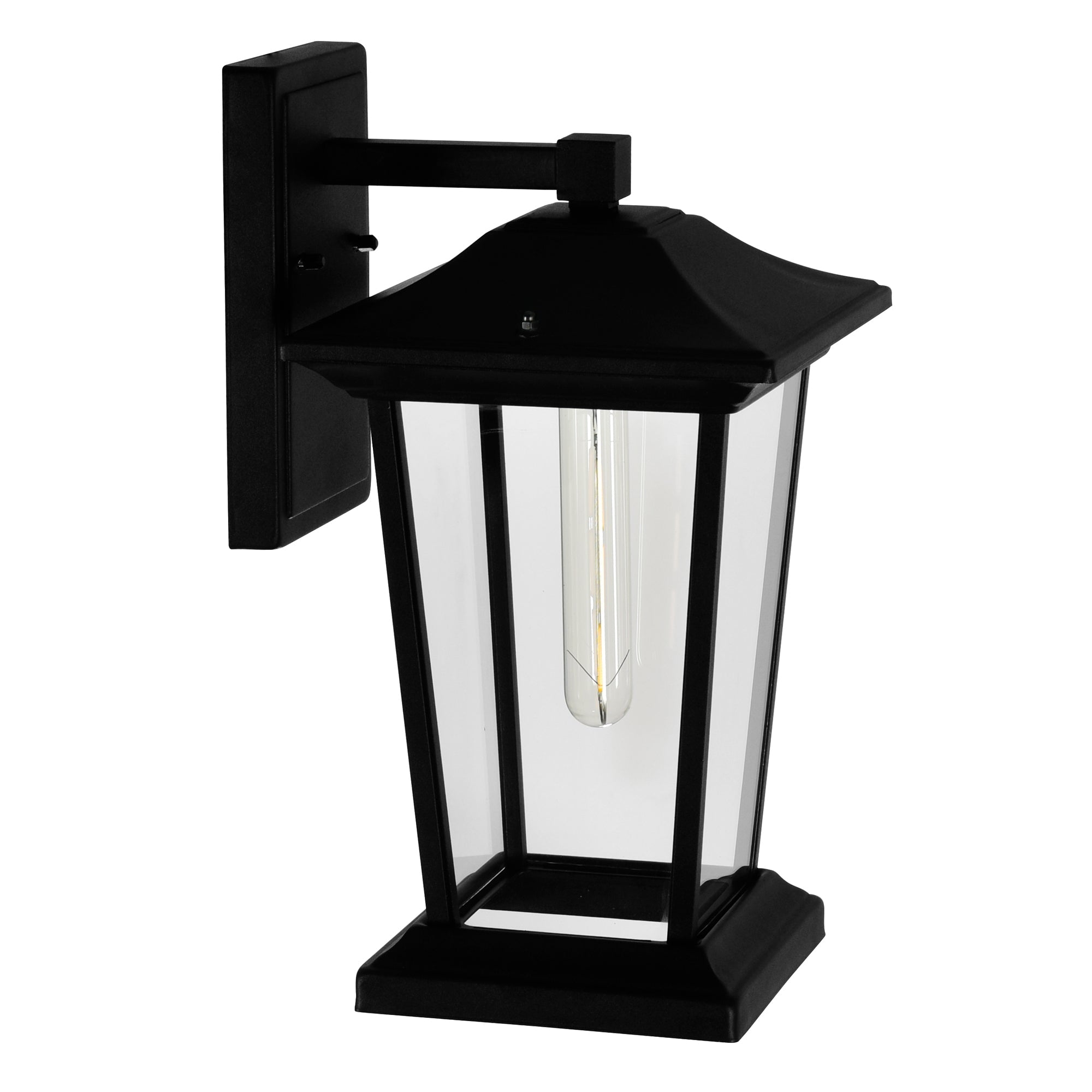 Leawood 1 Light 8in Black Outdoor Wall Light - CWI Lighting