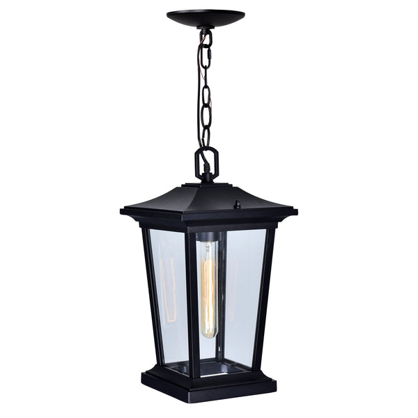 Leawood 1 Light Black Outdoor Hanging Light - CWI Lighting