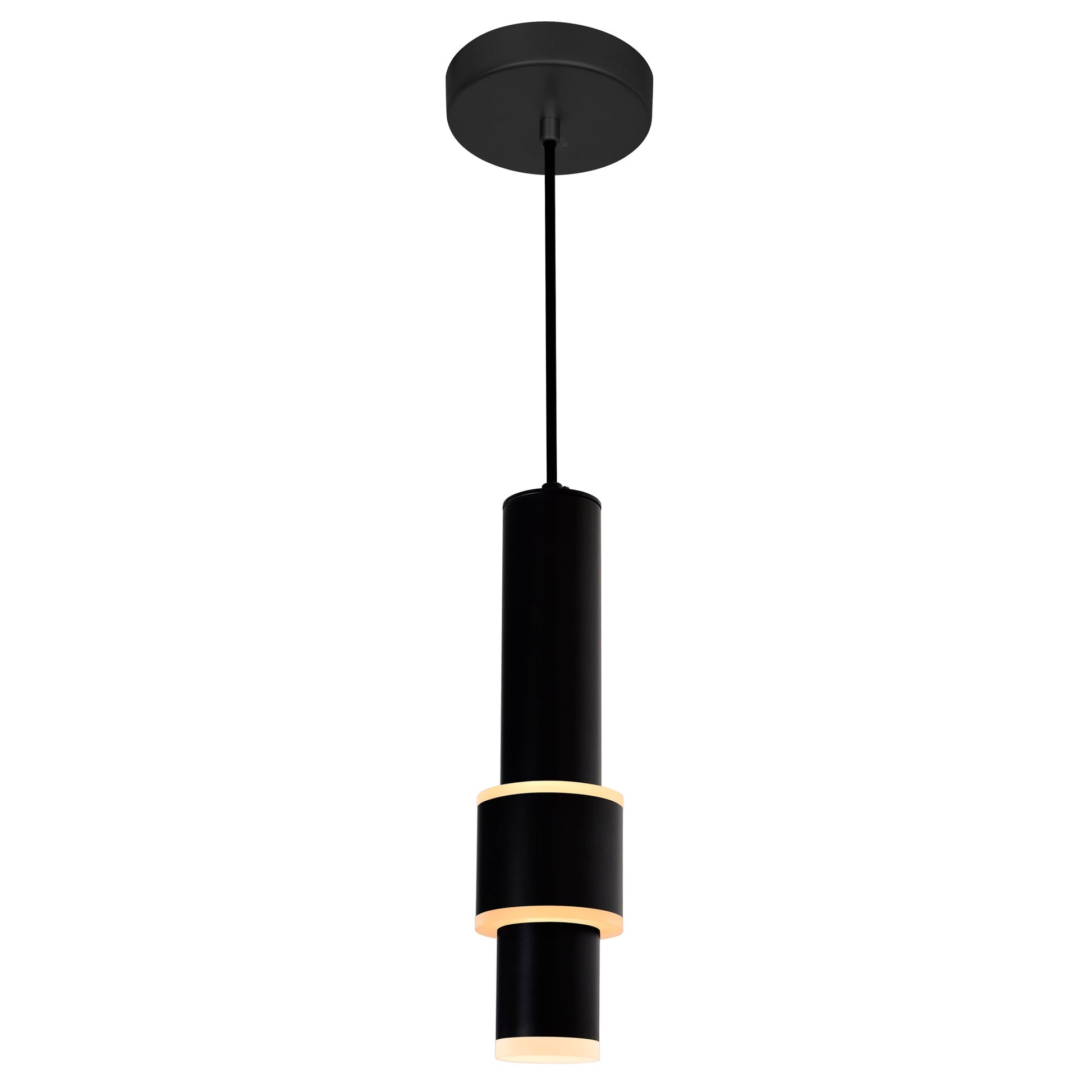 Lena Integrated LED 5in Black Mini Pendant - CWI Lighting