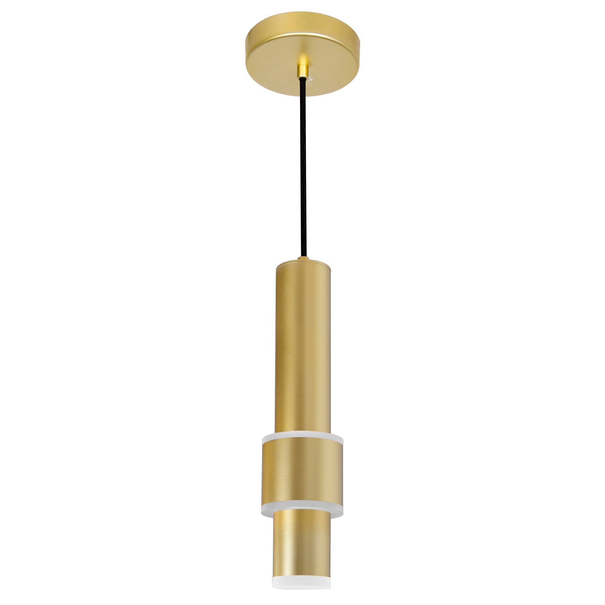 Lena Integrated LED 5in Satin Gold Mini Pendant – CWI Lighting