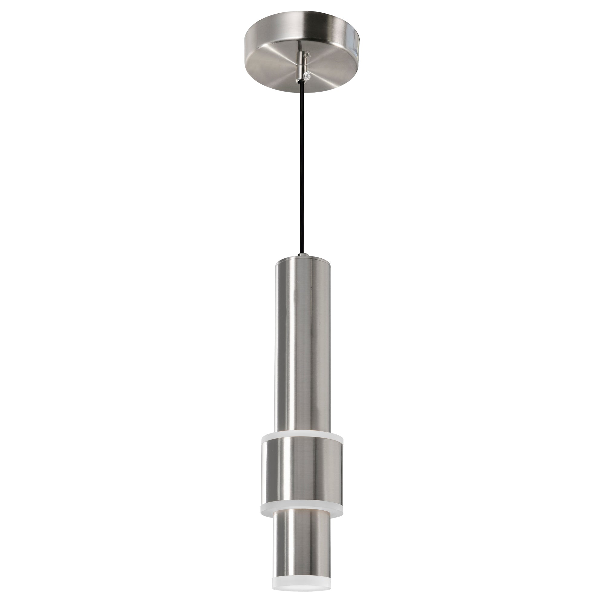 Lena Integrated LED 5in Satin Nickel Mini Pendant - CWI Lighting