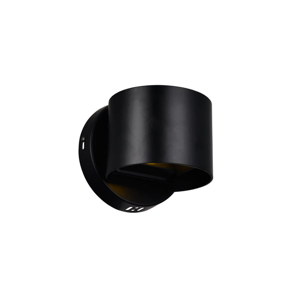 Lilliana Integrated LED Round Black Wall Sconce - CWI Lighting