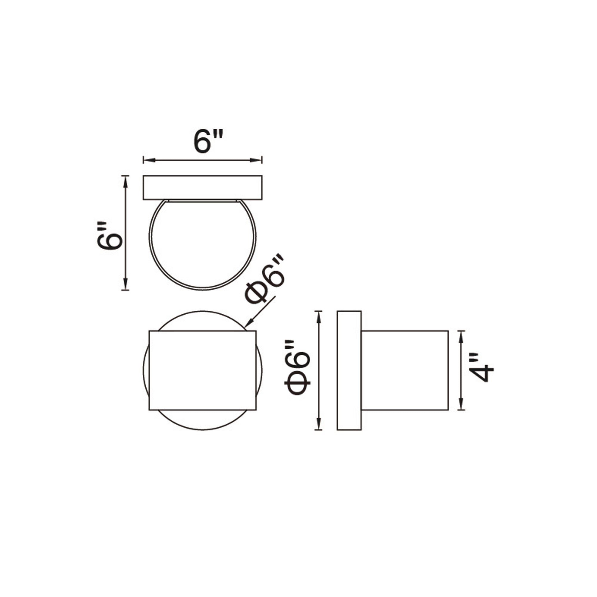 Lilliana Integrated LED Round Black Wall Sconce - CWI Lighting