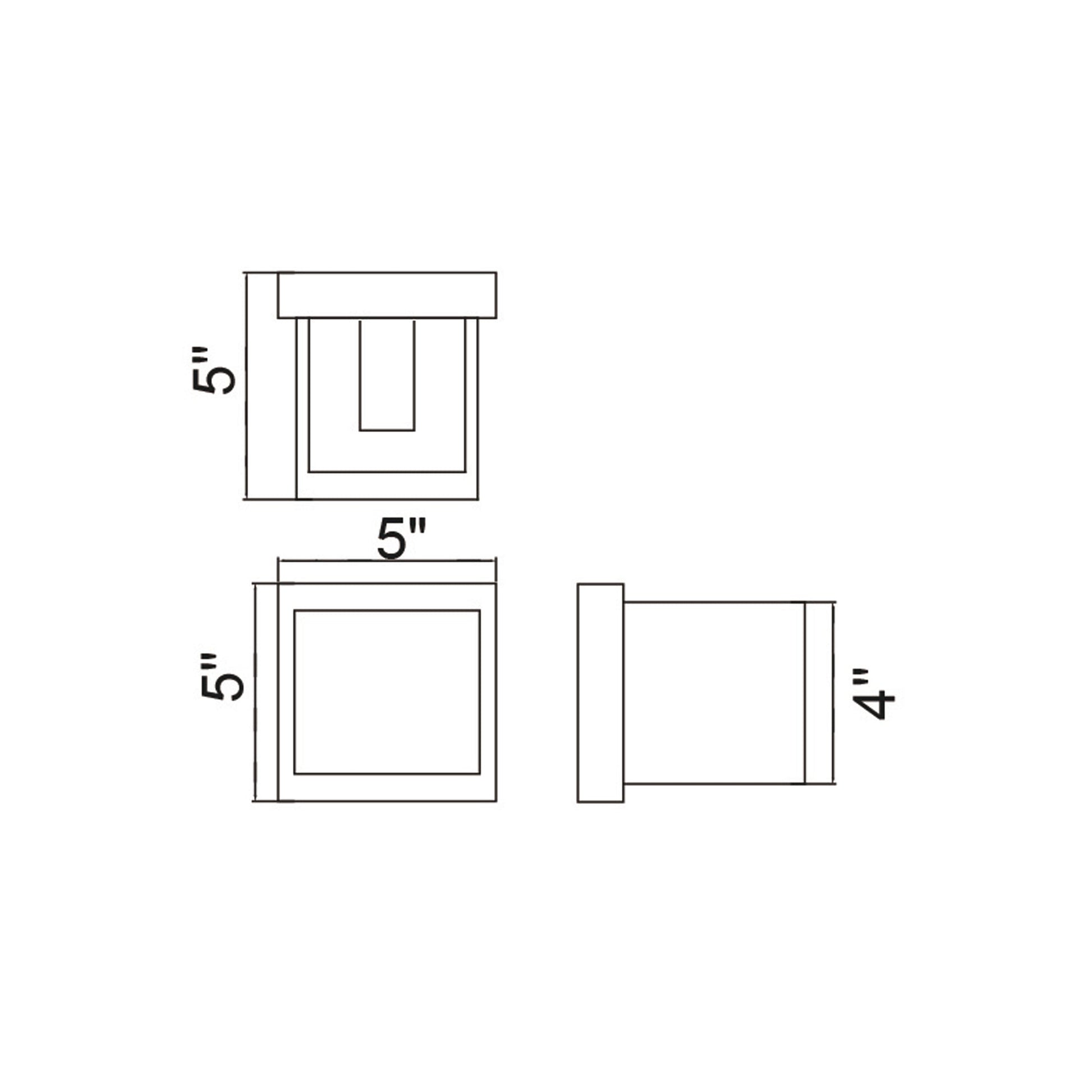 Lilliana Integrated LED Square Black Wall Sconce - CWI Lighting