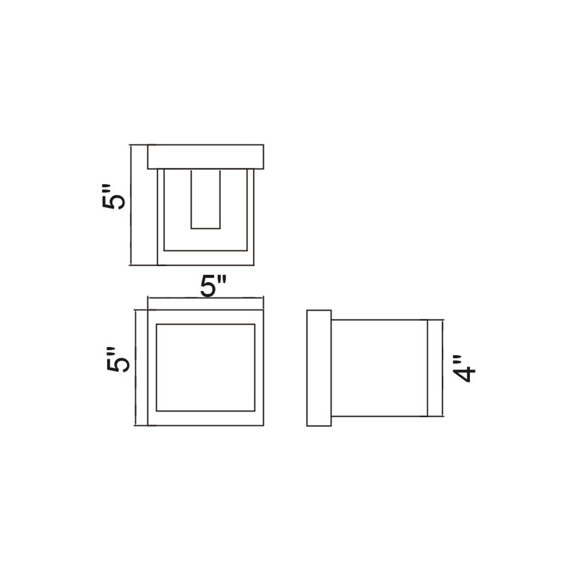 Lilliana Integrated LED Square Black Wall Sconce - CWI Lighting
