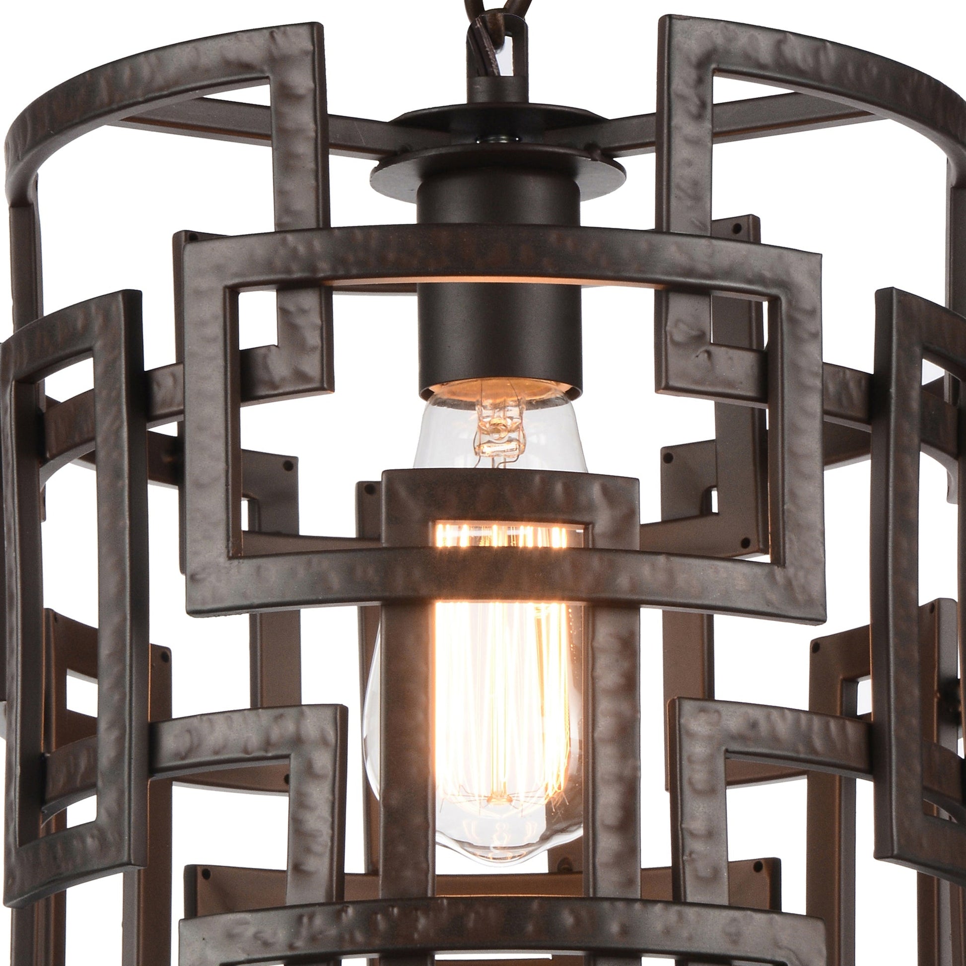 Litani 1 Light Down Chandelier With Brown Finish - CWI Lighting