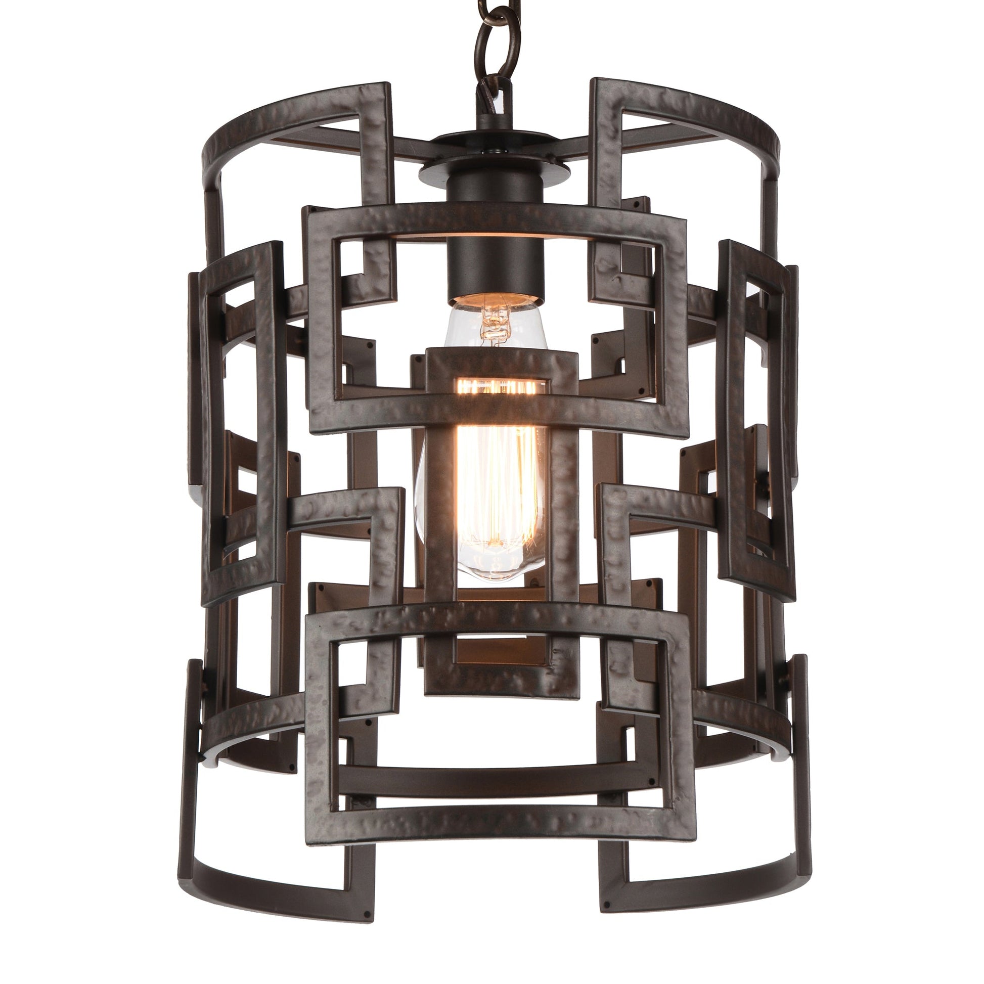 Litani 1 Light Down Chandelier With Brown Finish - CWI Lighting