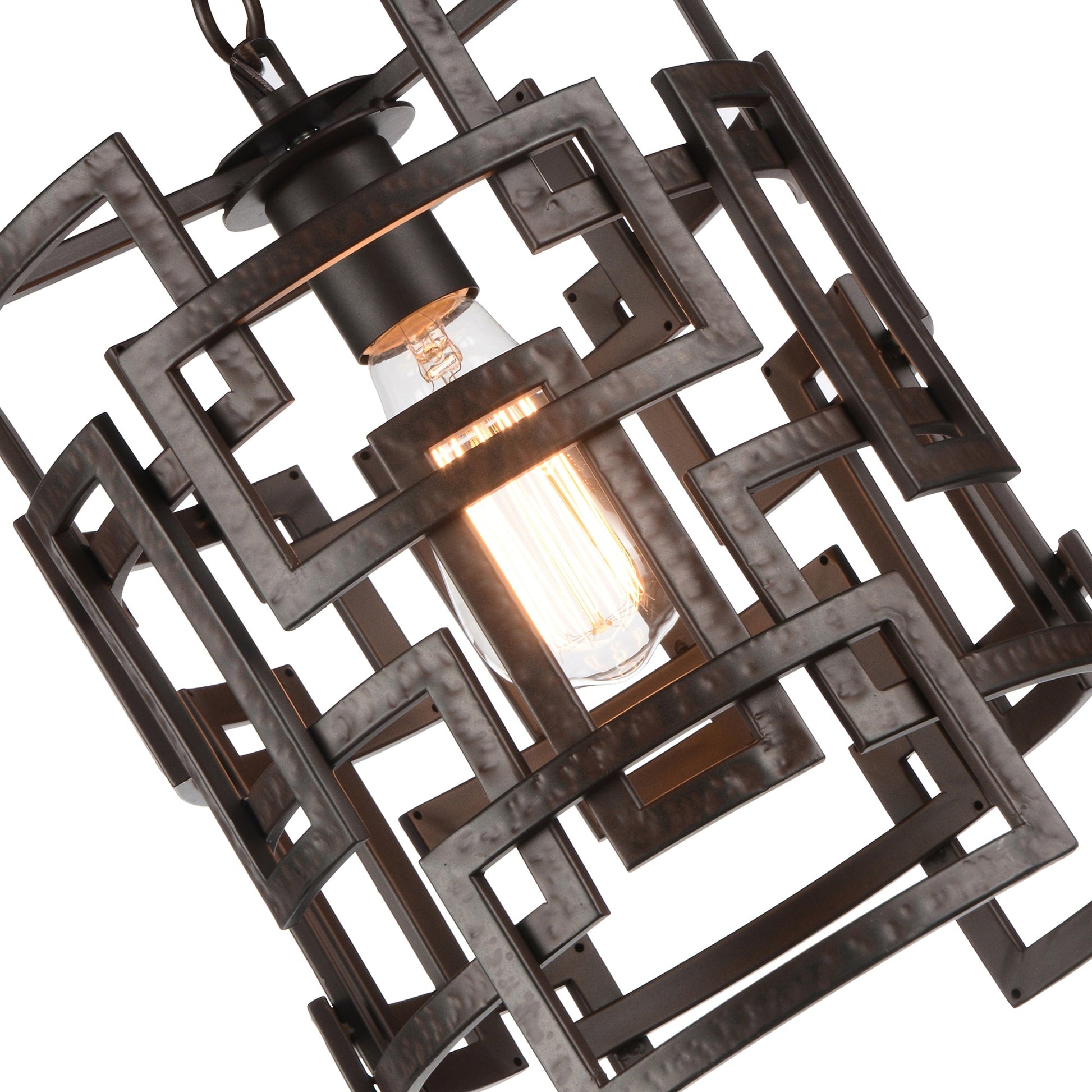 Litani 1 Light Down Chandelier With Brown Finish - CWI Lighting