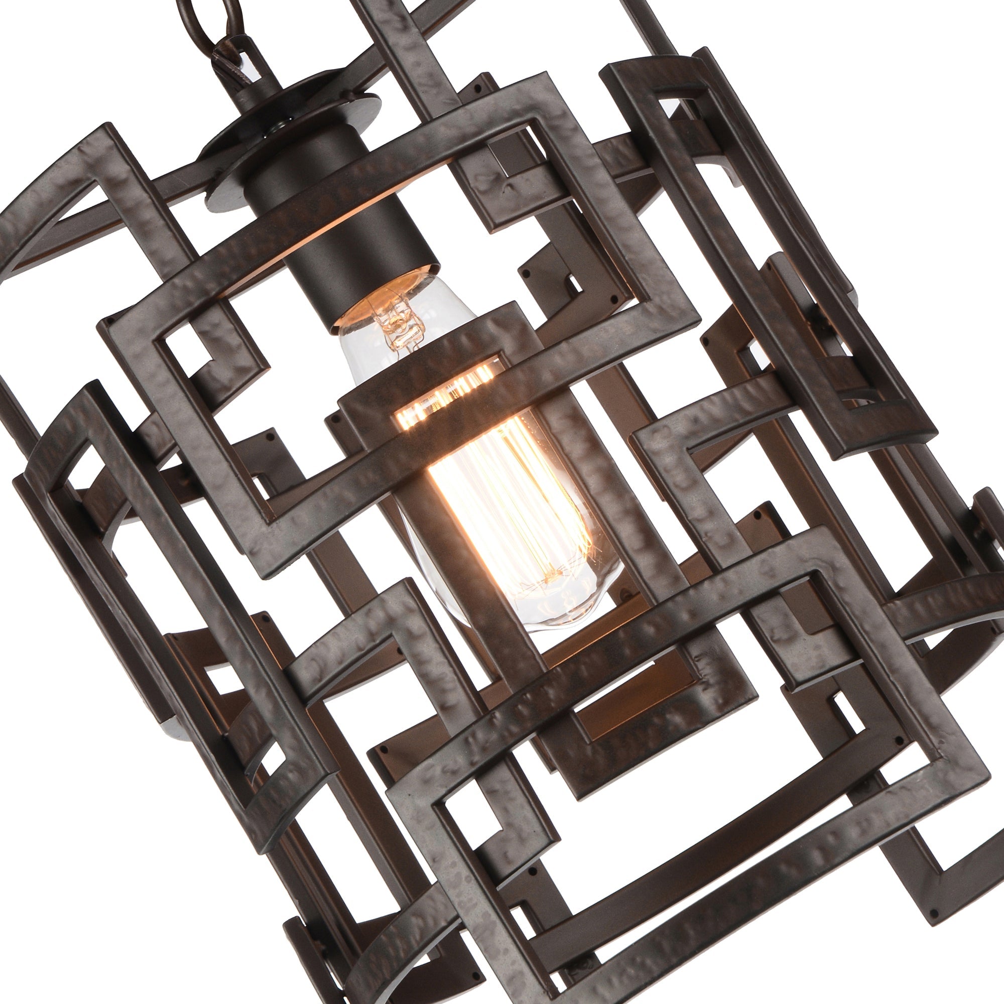 Litani 1 Light Down Chandelier With Brown Finish - CWI Lighting