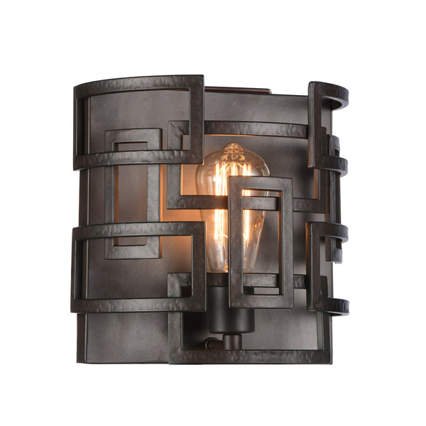 Litani 1 Light Wall Sconce With Brown Finish - CWI Lighting
