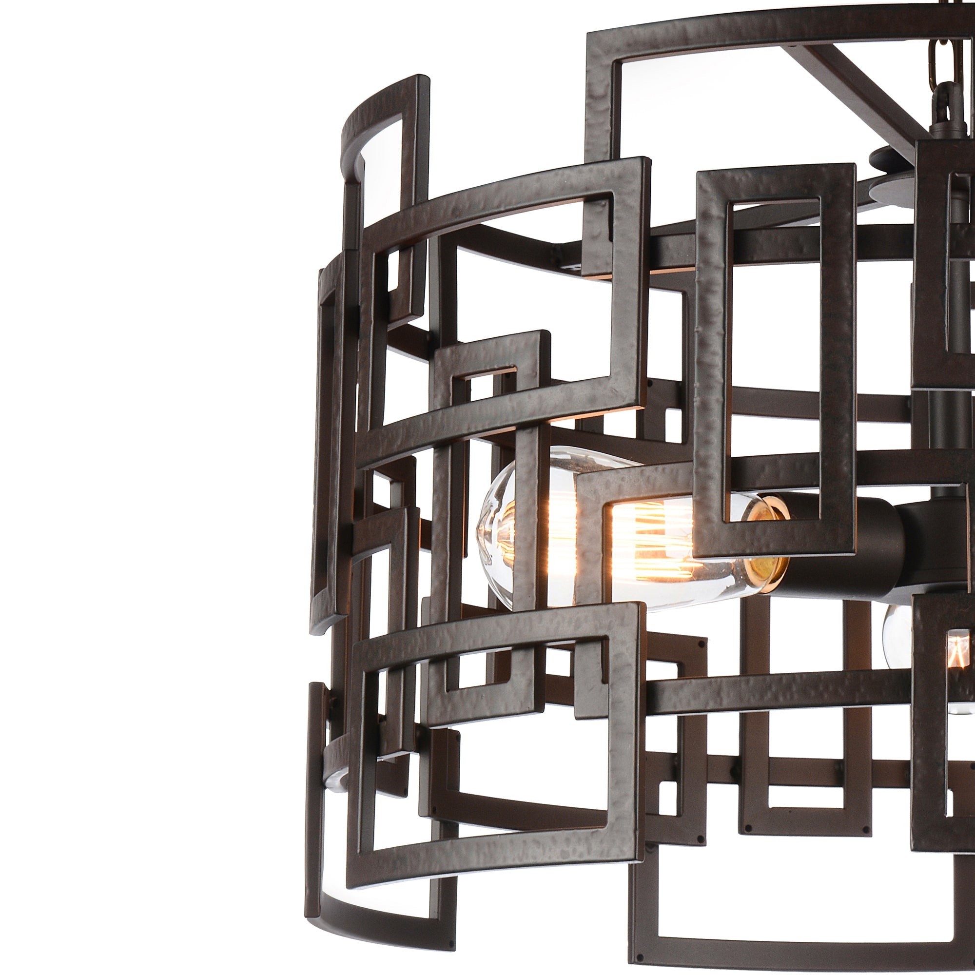 Litani 3 Light Down Chandelier With Brown Finish - CWI Lighting