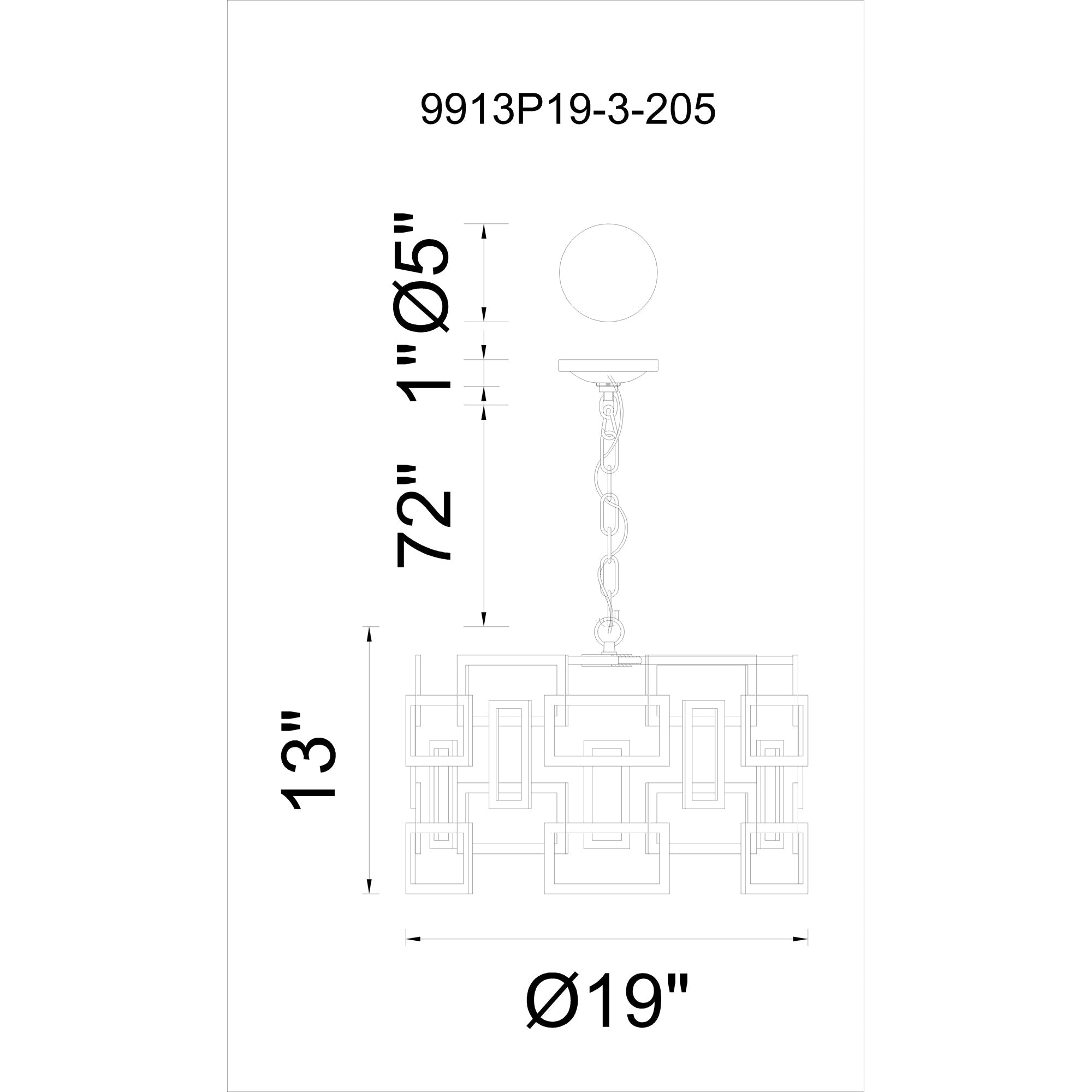 Litani 3 Light Down Chandelier With Brown Finish - CWI Lighting