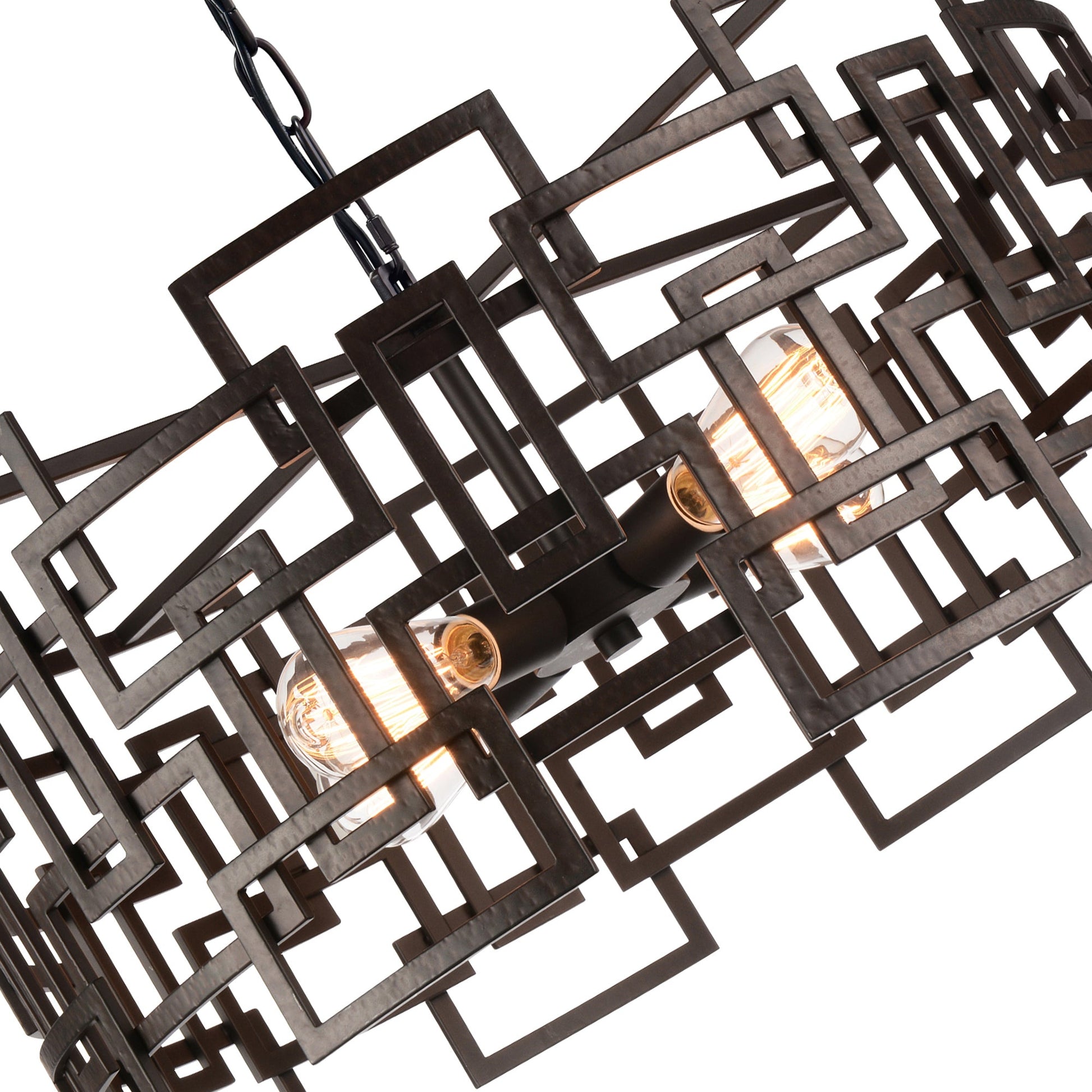 Litani 4 Light Down Chandelier With Brown Finish - CWI Lighting